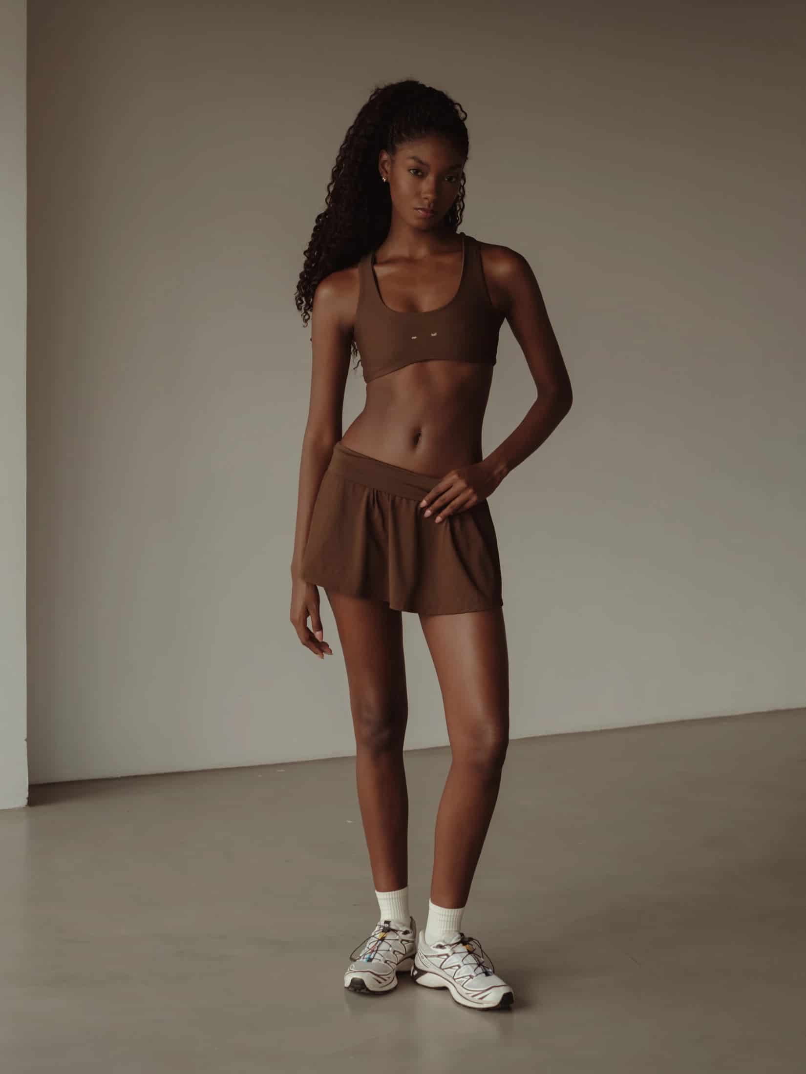 SPORTY MINI SKIRT - SEPIA - miniatura 7