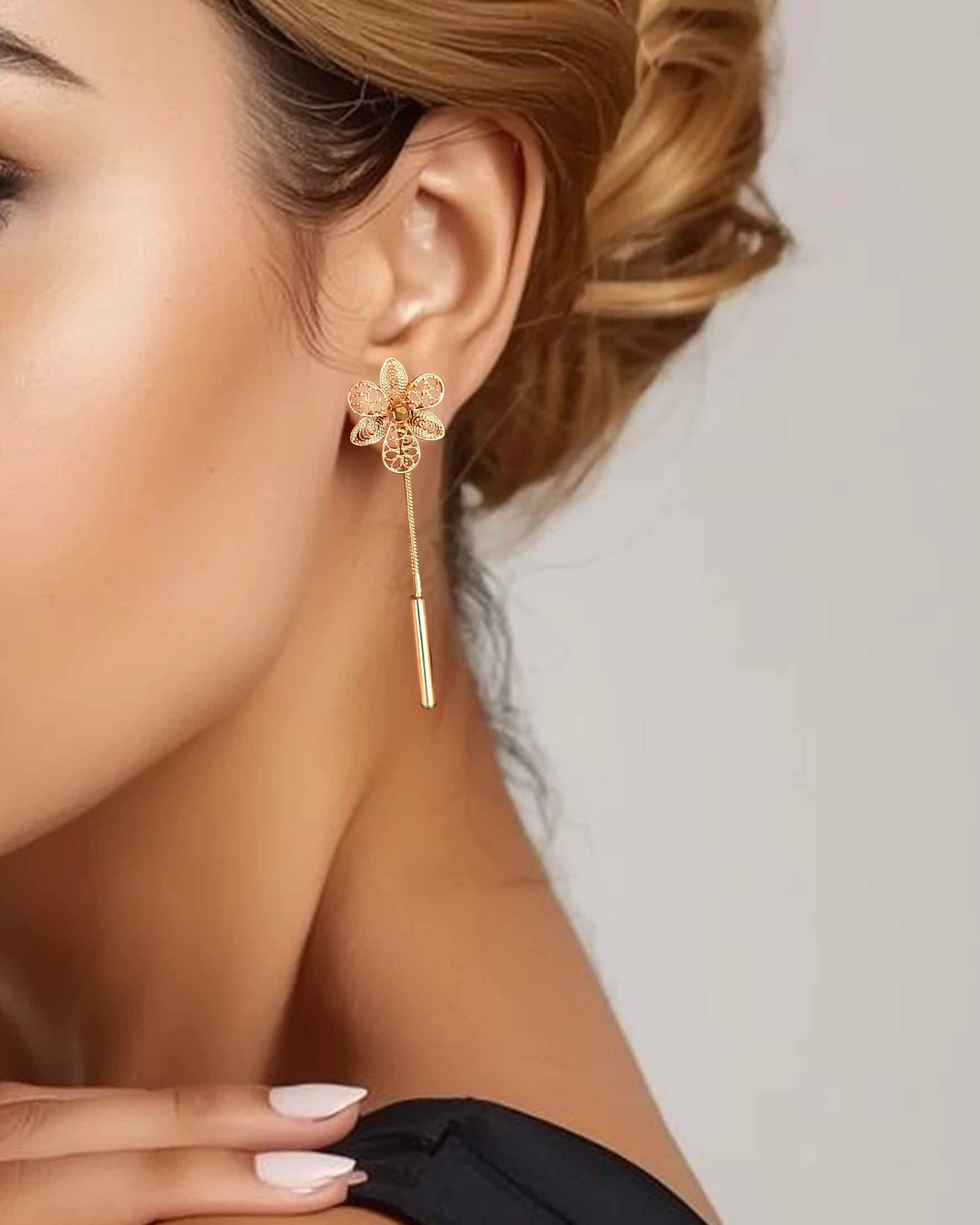 Aretes filigrana doble función Esther - miniatura 2