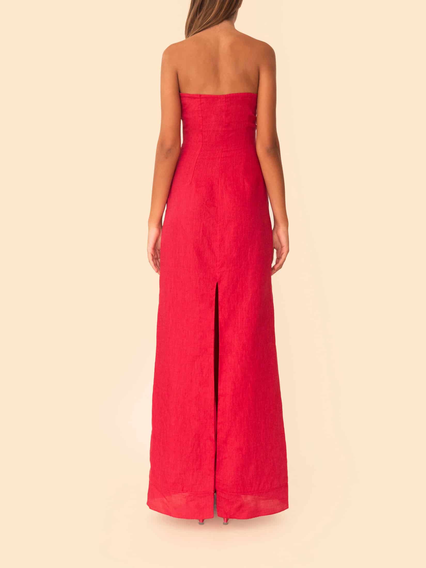 BIANCA DRESS CHERRY RED - miniatura 3