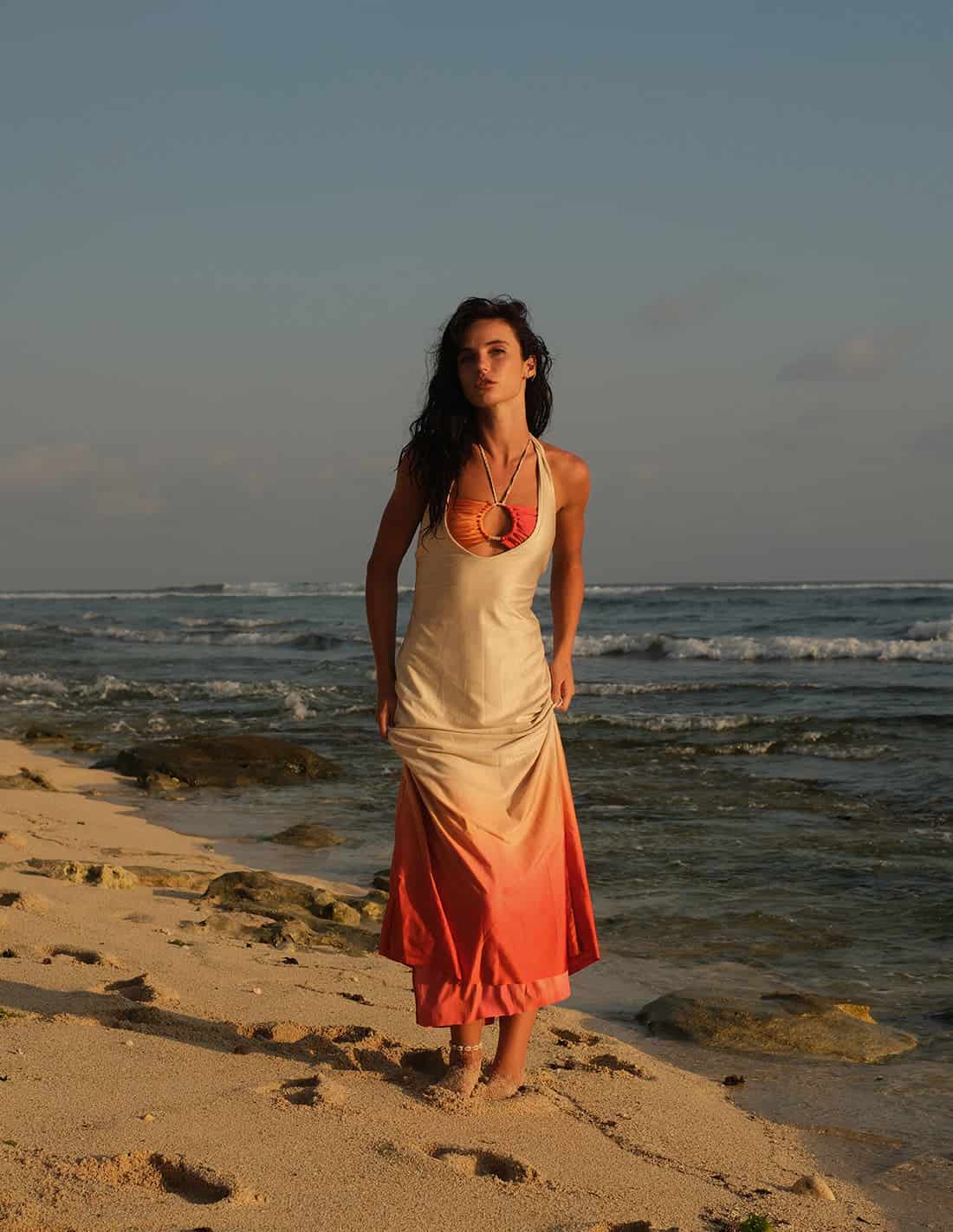 Vestido Satori Sand + Orange + Red - miniatura 4