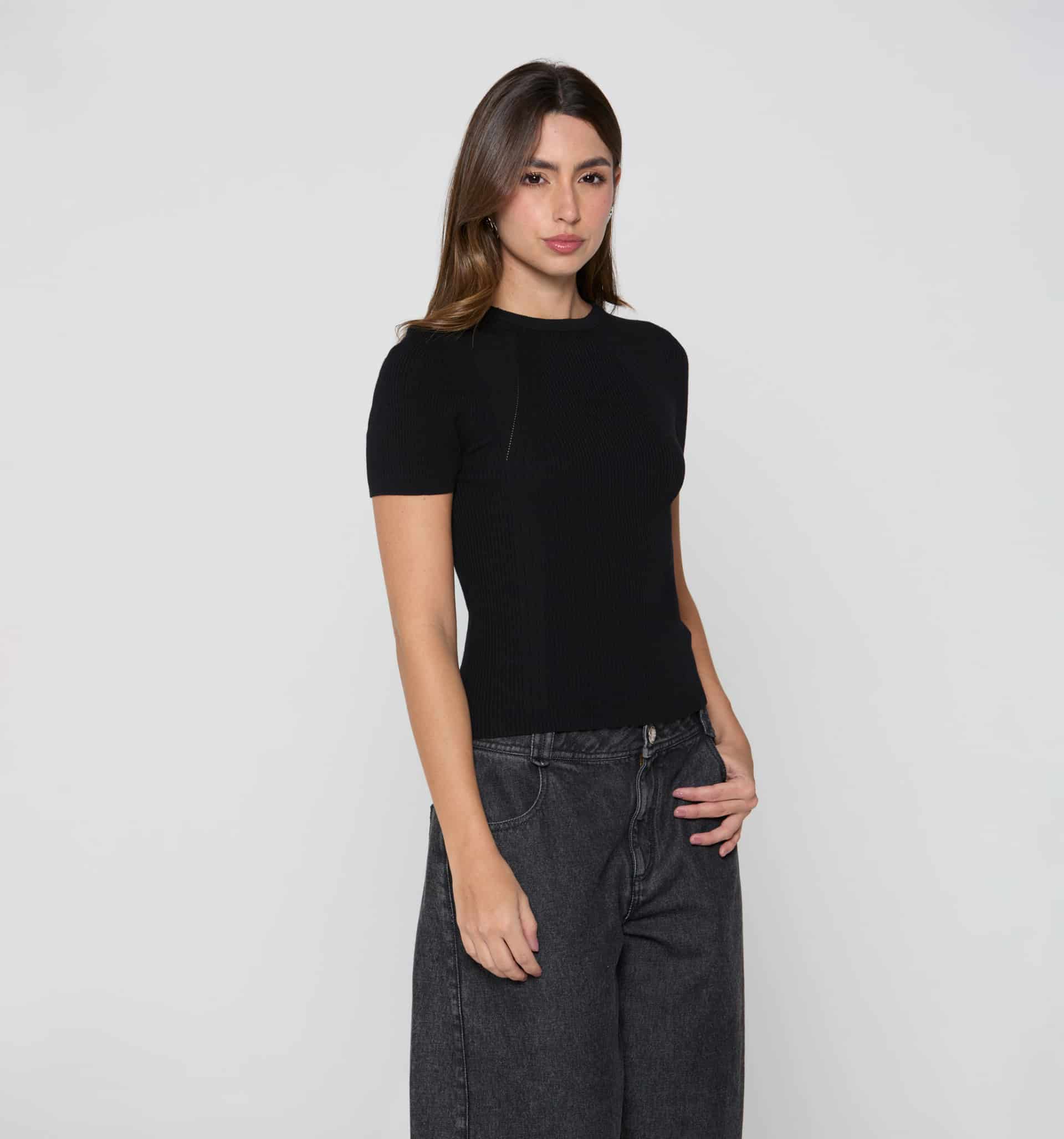 Blusa manga corta tejida - miniatura 4