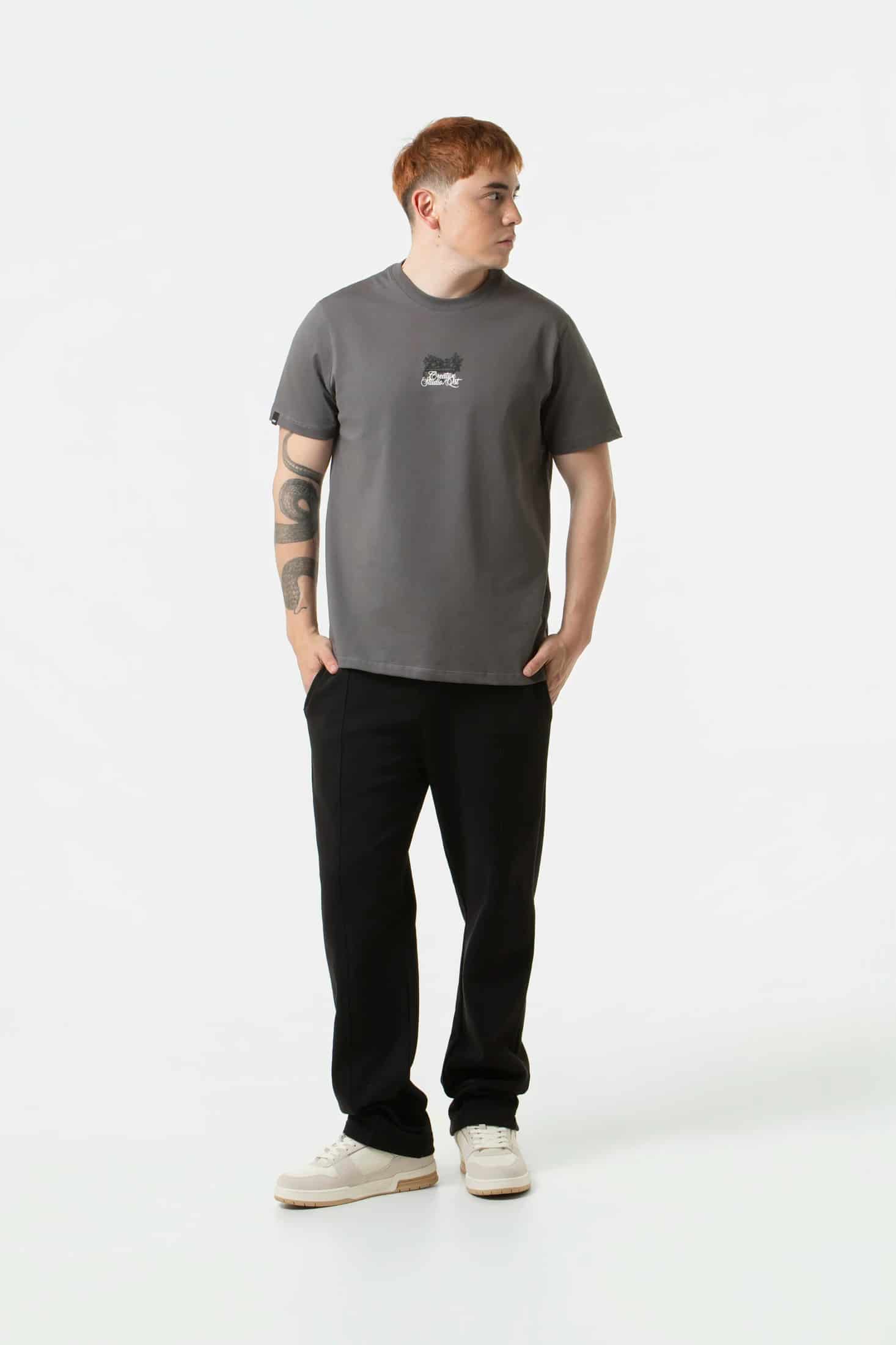 CAMISETA ESPECIAL ESTAMPADO LOCALIZADO COLOR NEGRO-GRIS - miniatura 4