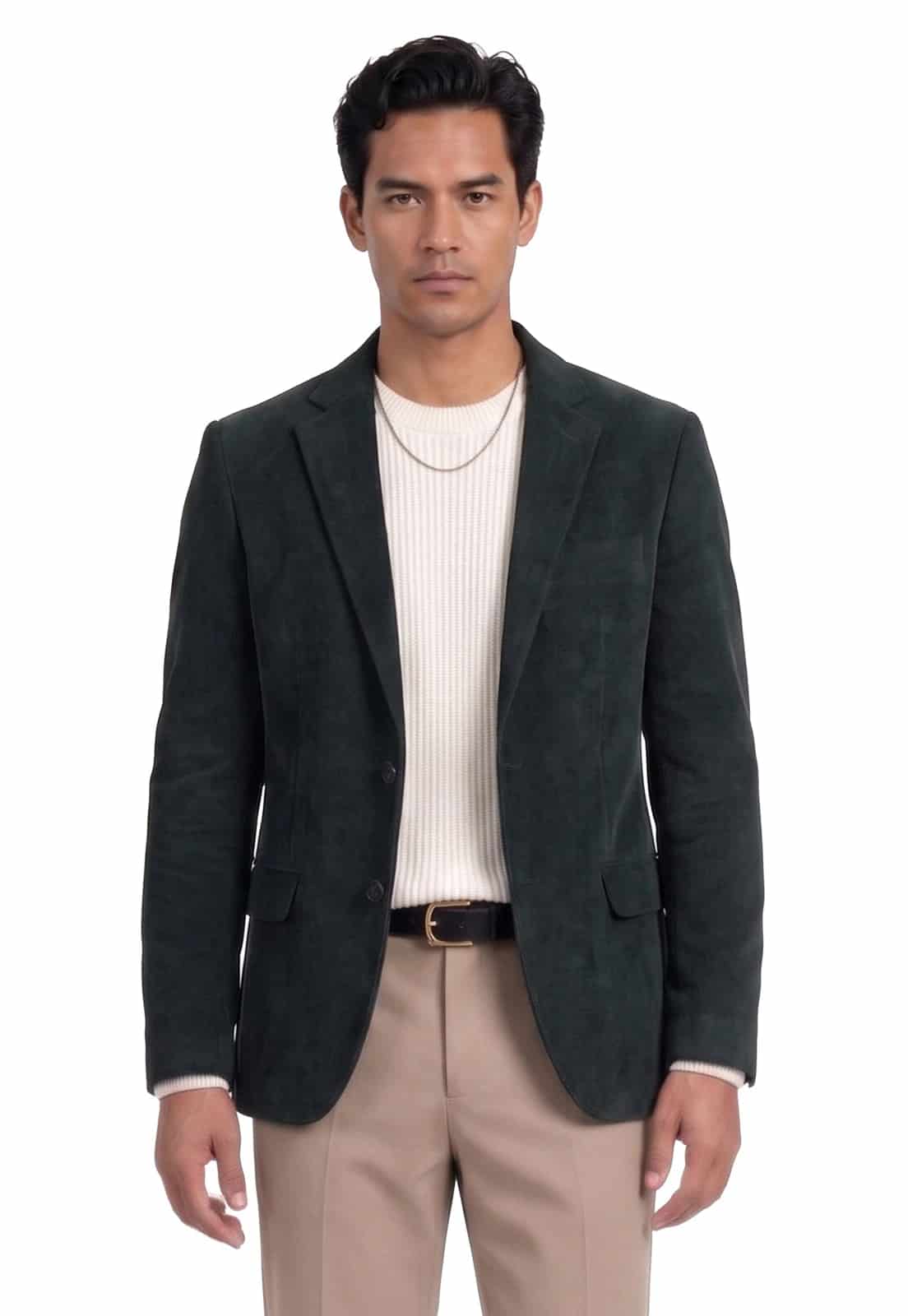 Blazer verde botella solapa clásica - miniatura 1