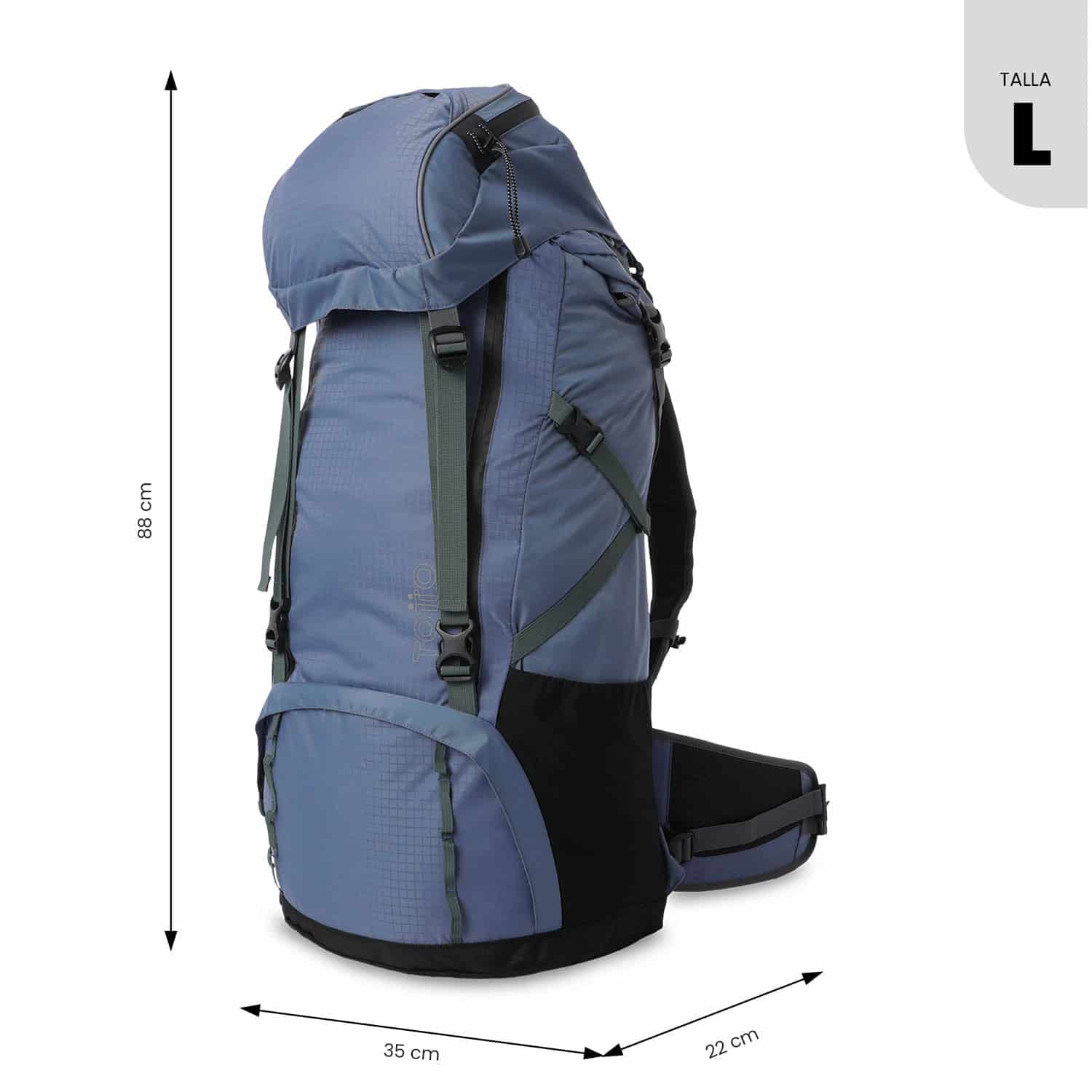 Morral Outdoor Summit 65 Grande Azul - miniatura 4