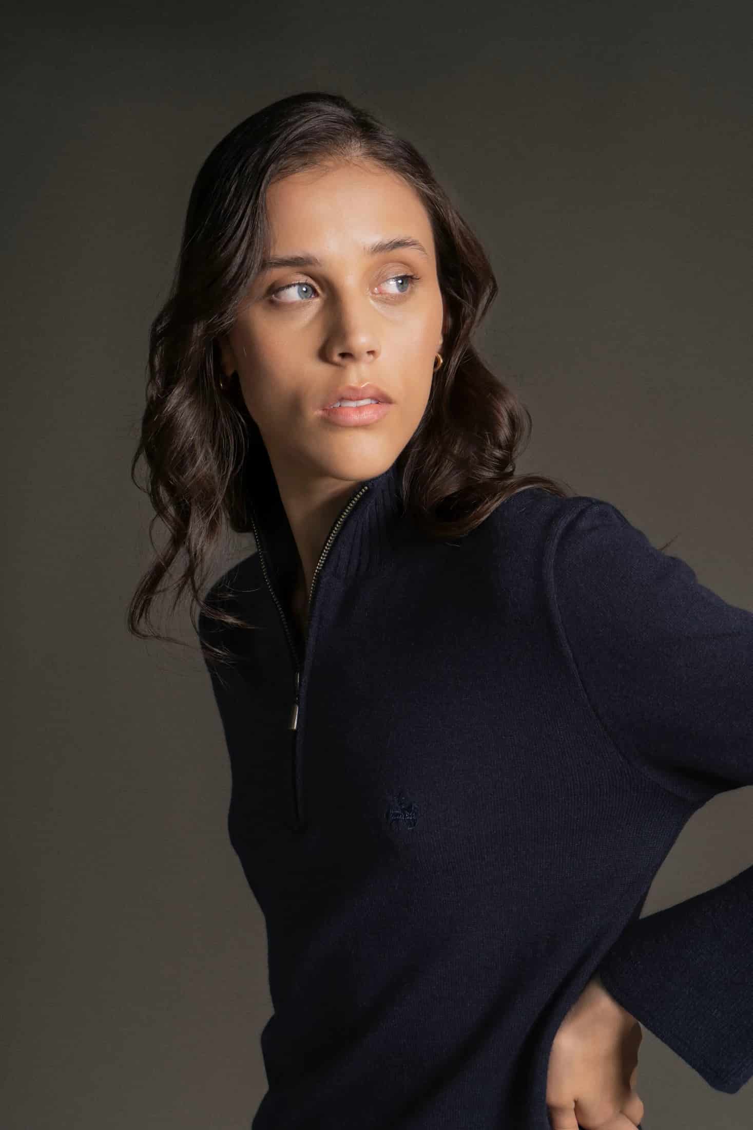 Suéter Go To Halfzip Mujer Azul Oscuro - miniatura 5