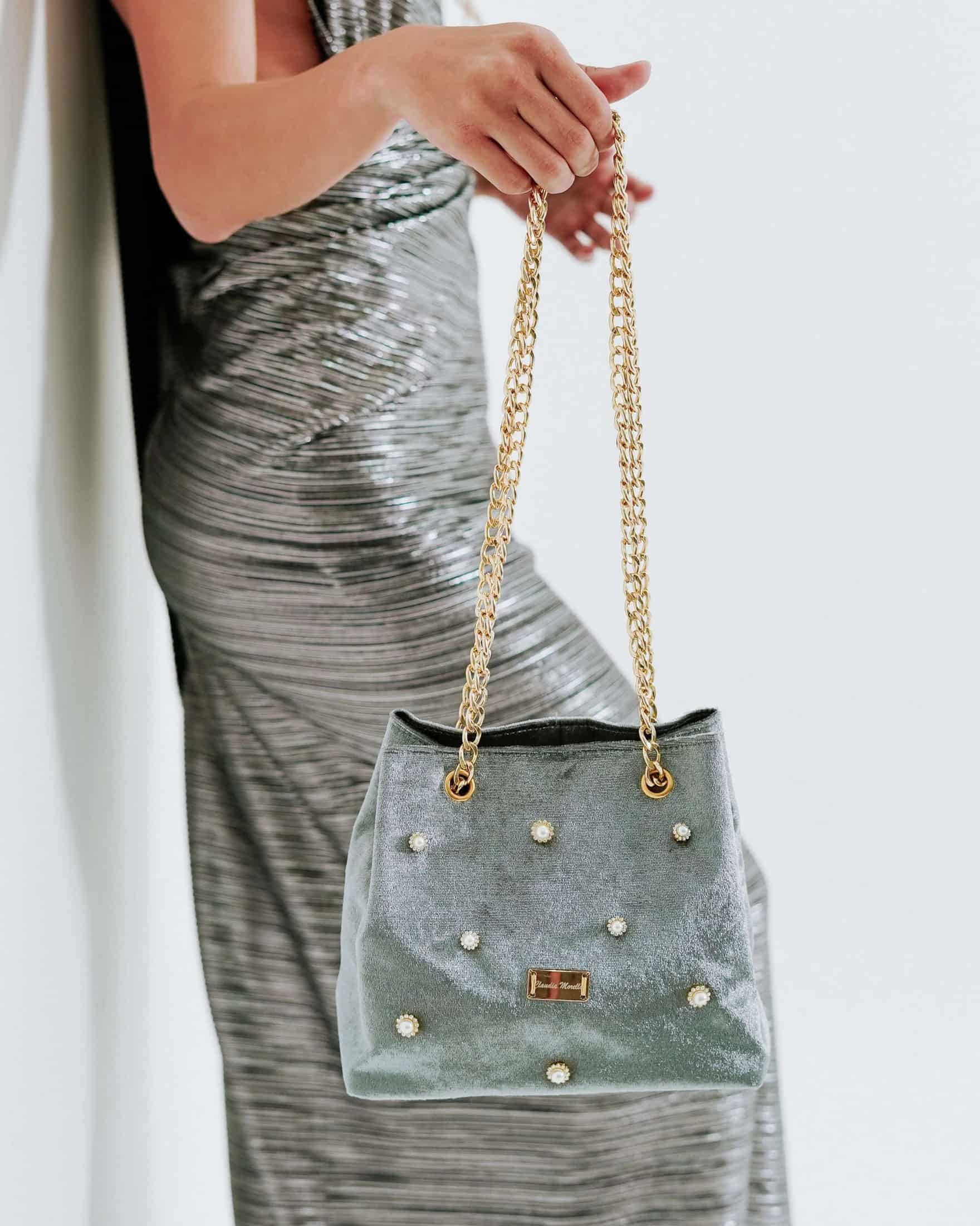 Bolso Camelia con Perlas – Plateado - miniatura 1