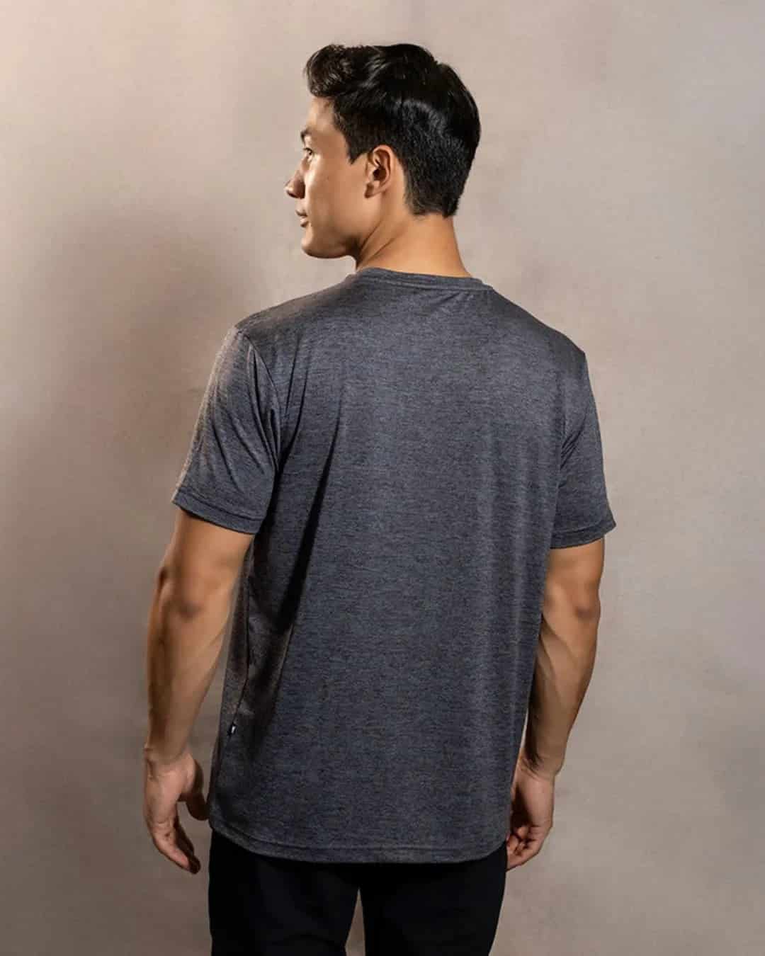 Camiseta Performance Antiarrugas Gris Jaspe Oscuro - miniatura 3