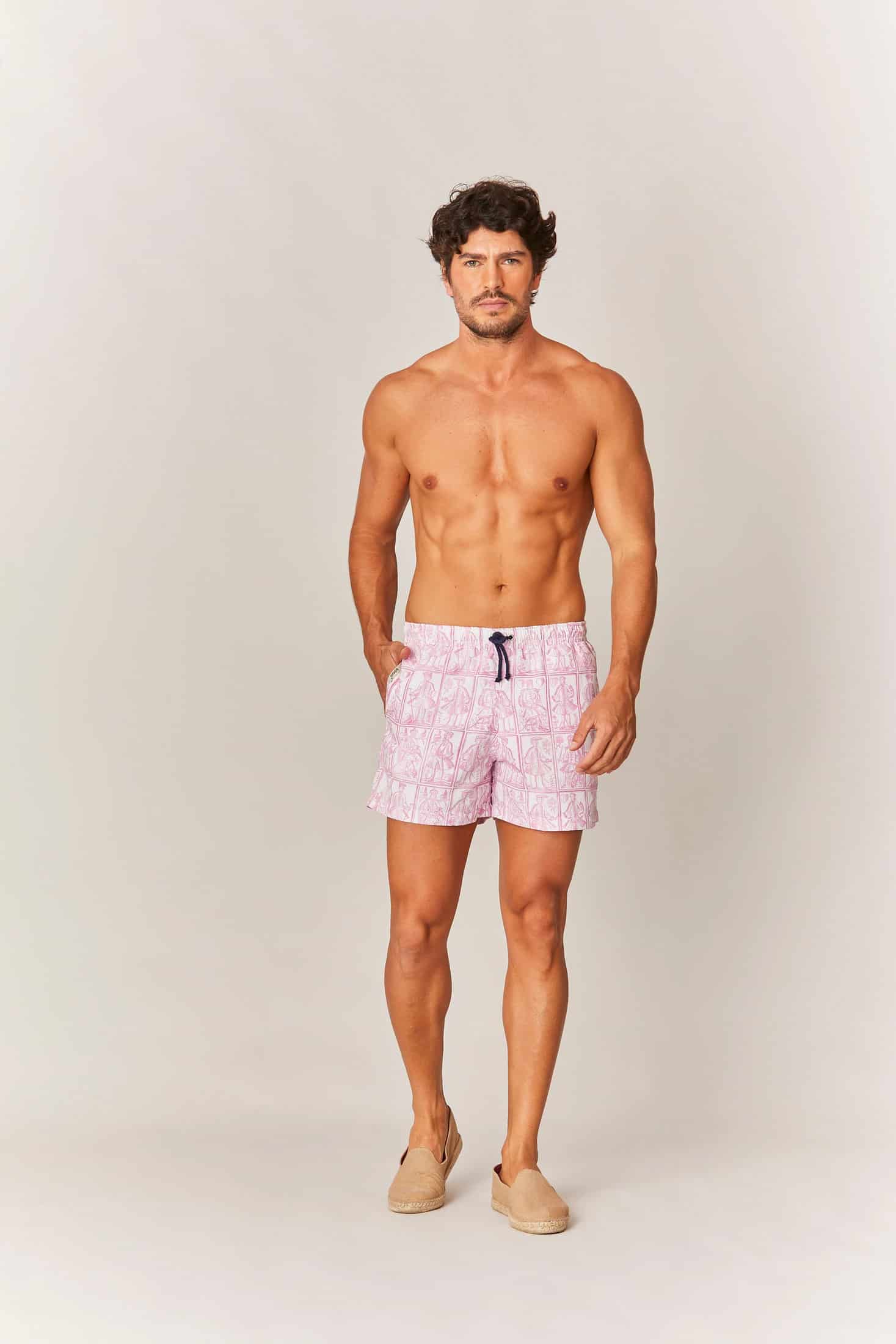Men's cards swim trunk pink - miniatura 2