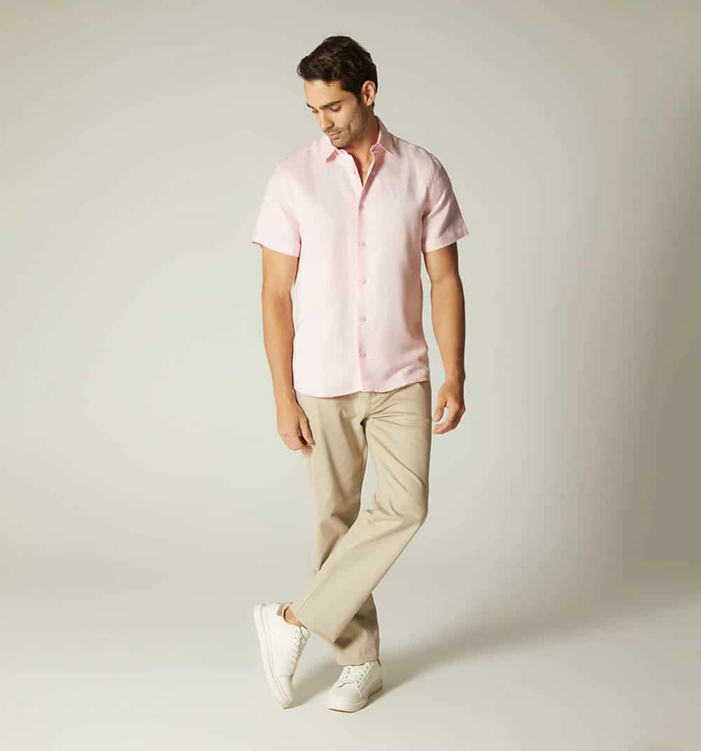 Camisa  para  hombre  en lino  manga cor - miniatura 6