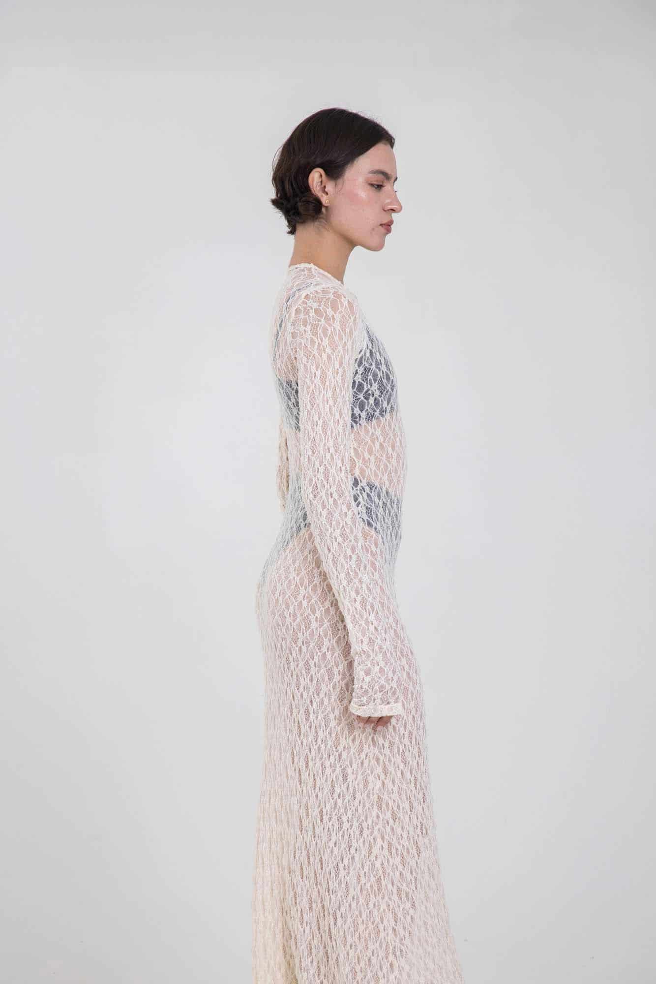 SERENA MARFIL LACE DRESS - miniatura 9