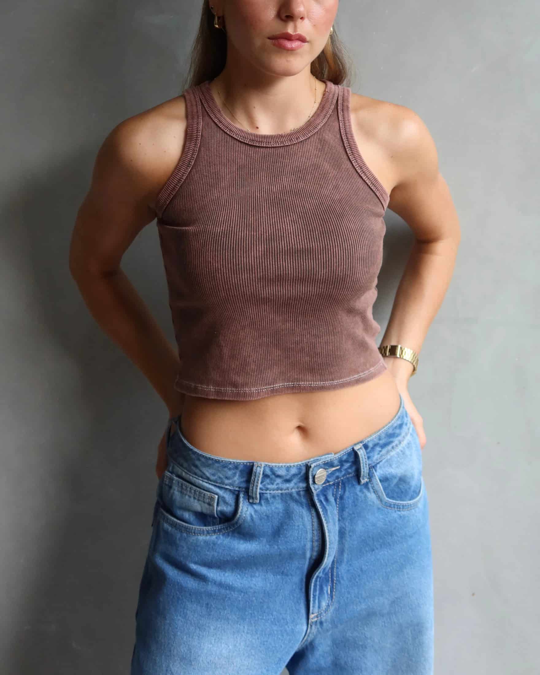 TANK TOP WASHED CAFÉ - miniatura 5