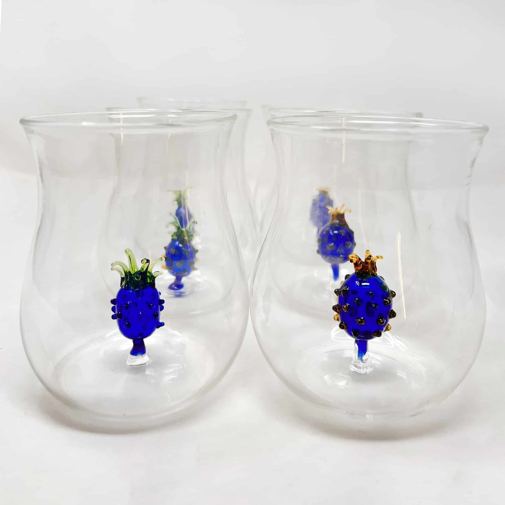 Set De Vasos Piñas Azules - miniatura 3