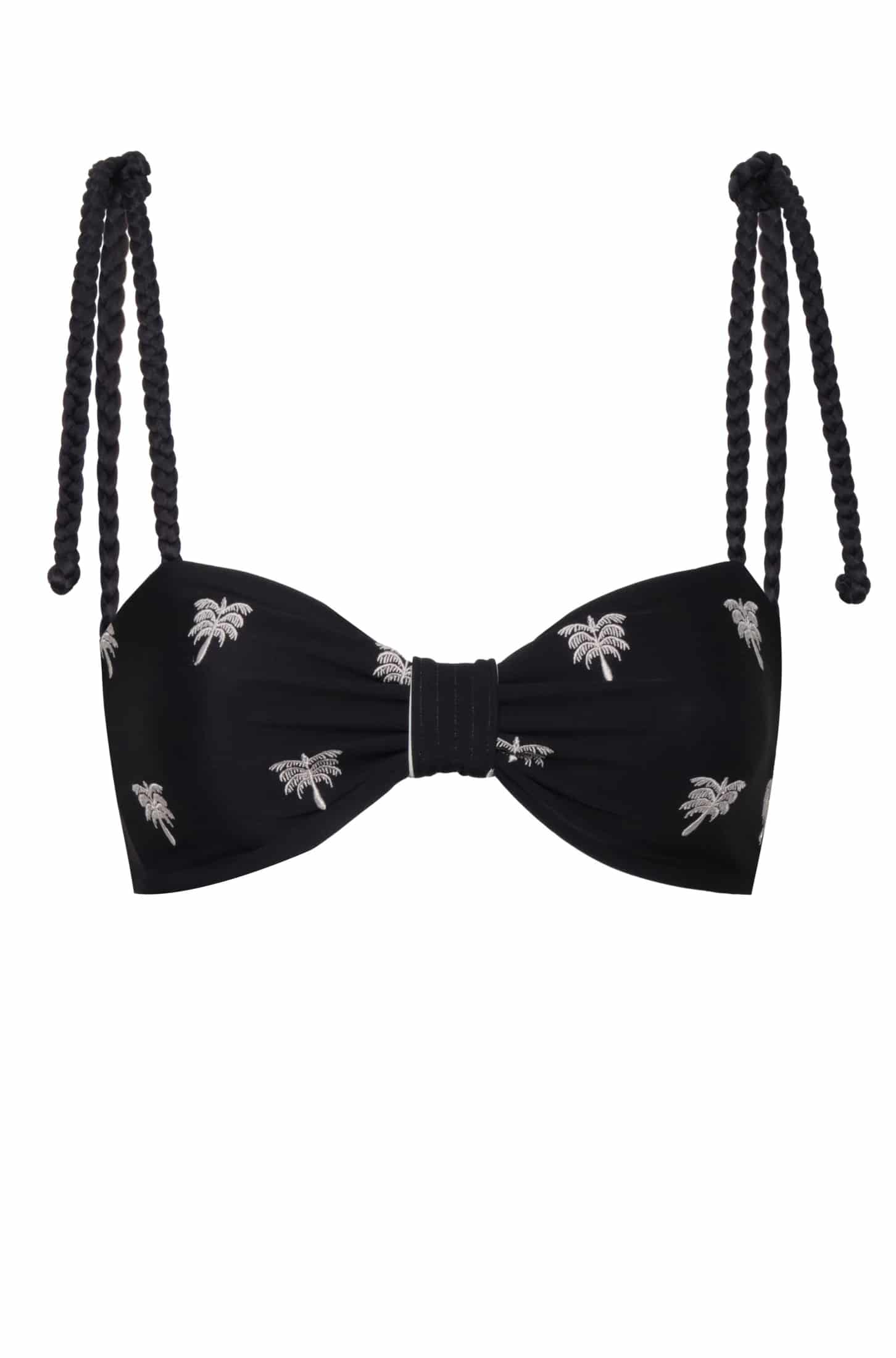San Miguel Embroidered Top / Black - Ivory Polka Palms - miniatura 1