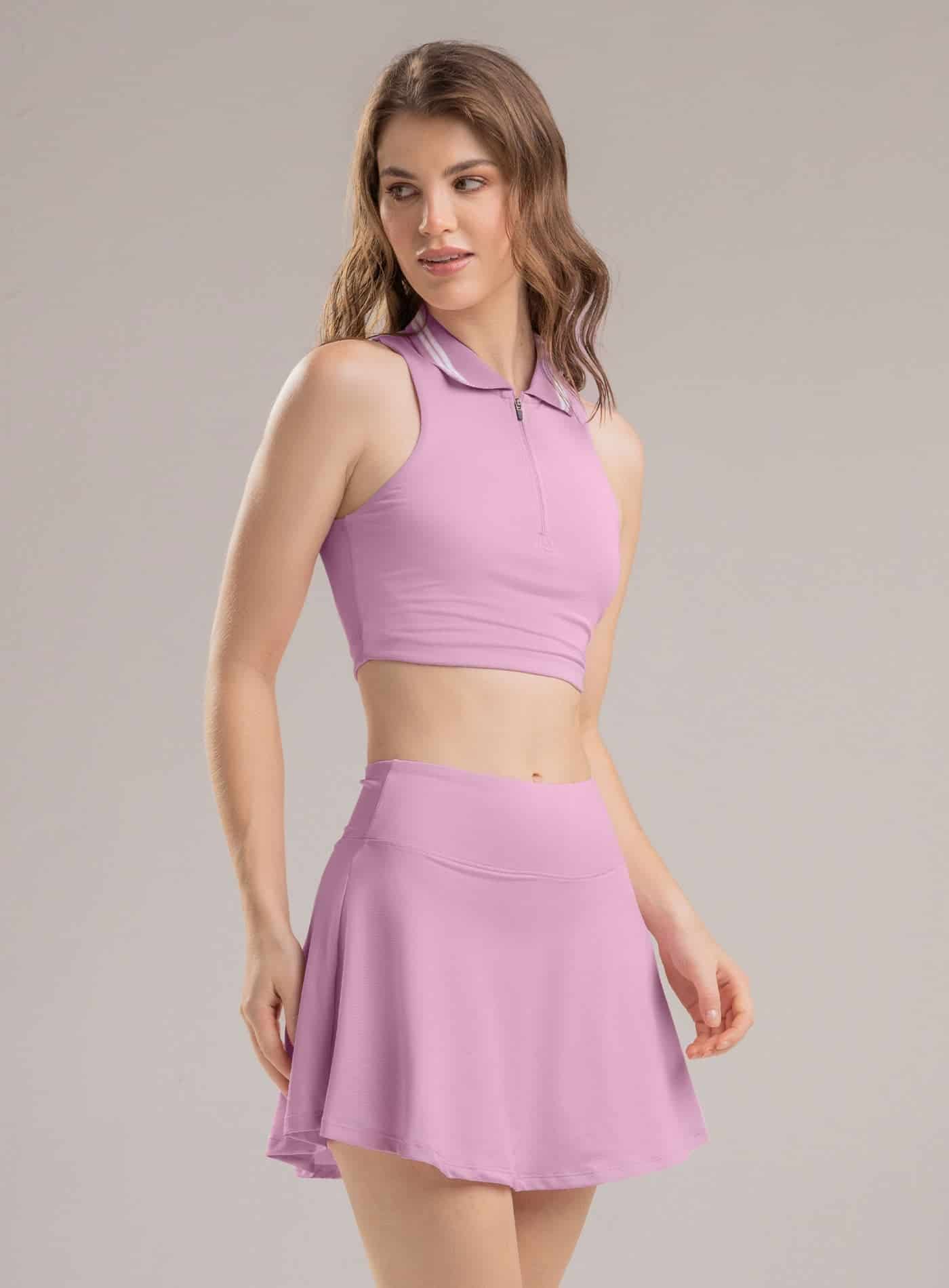 TOP DEPORTIVO CON CUELLO TEJIDO Y CIERRE TIPO POLO - miniatura 2