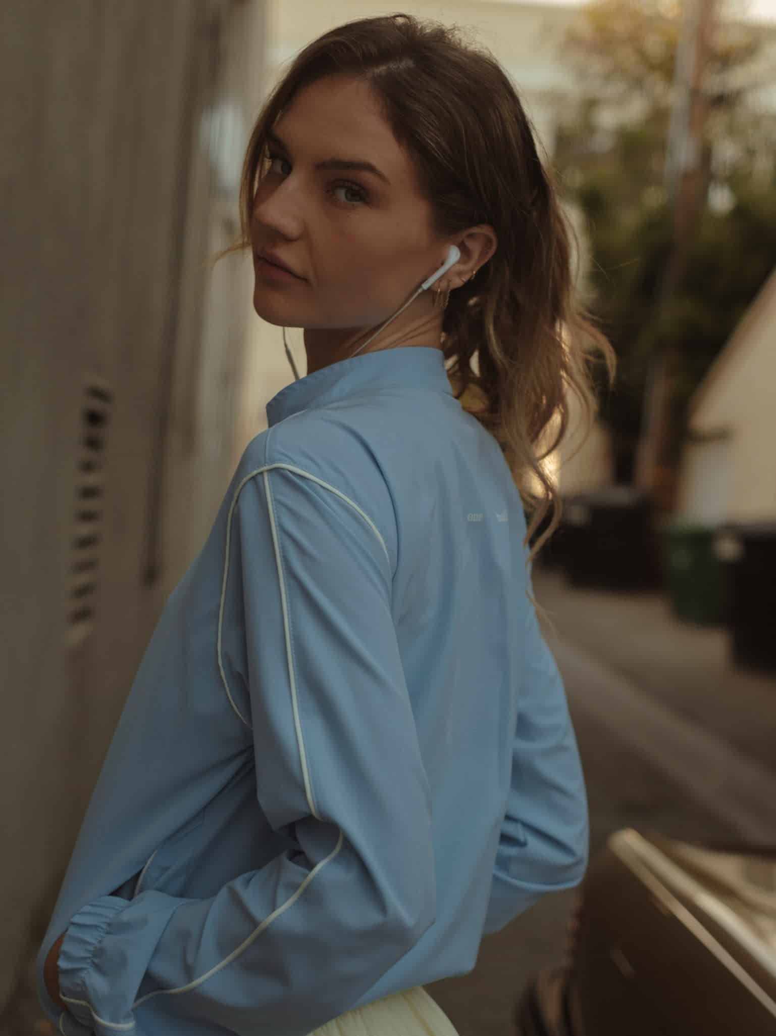 LINE WINDBREAKER JACKET - BABY BLUE - miniatura 4