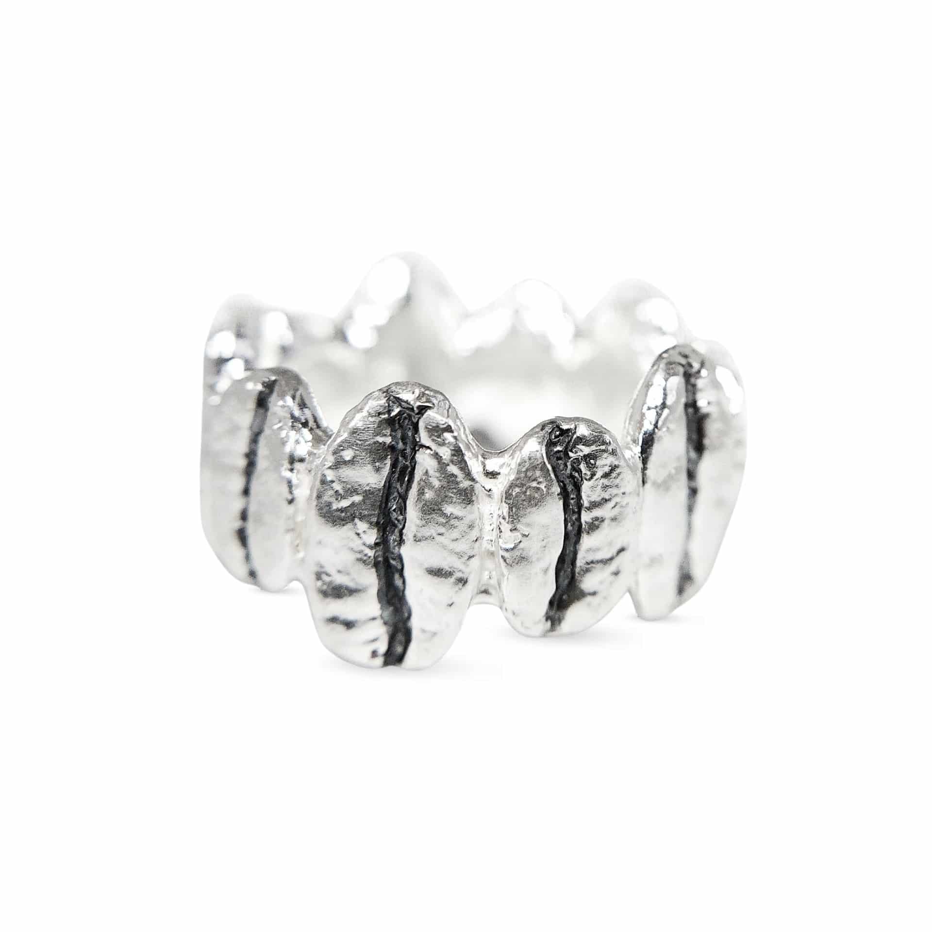 Anillo multi Café Gesha + Caturra en plata envejecida ajustable - miniatura 1