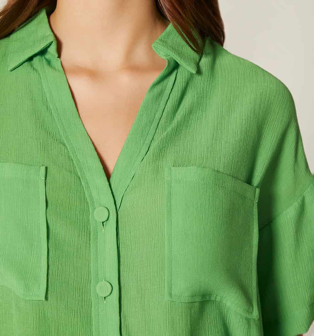 Blusa manga corta y bolsillos - miniatura 15