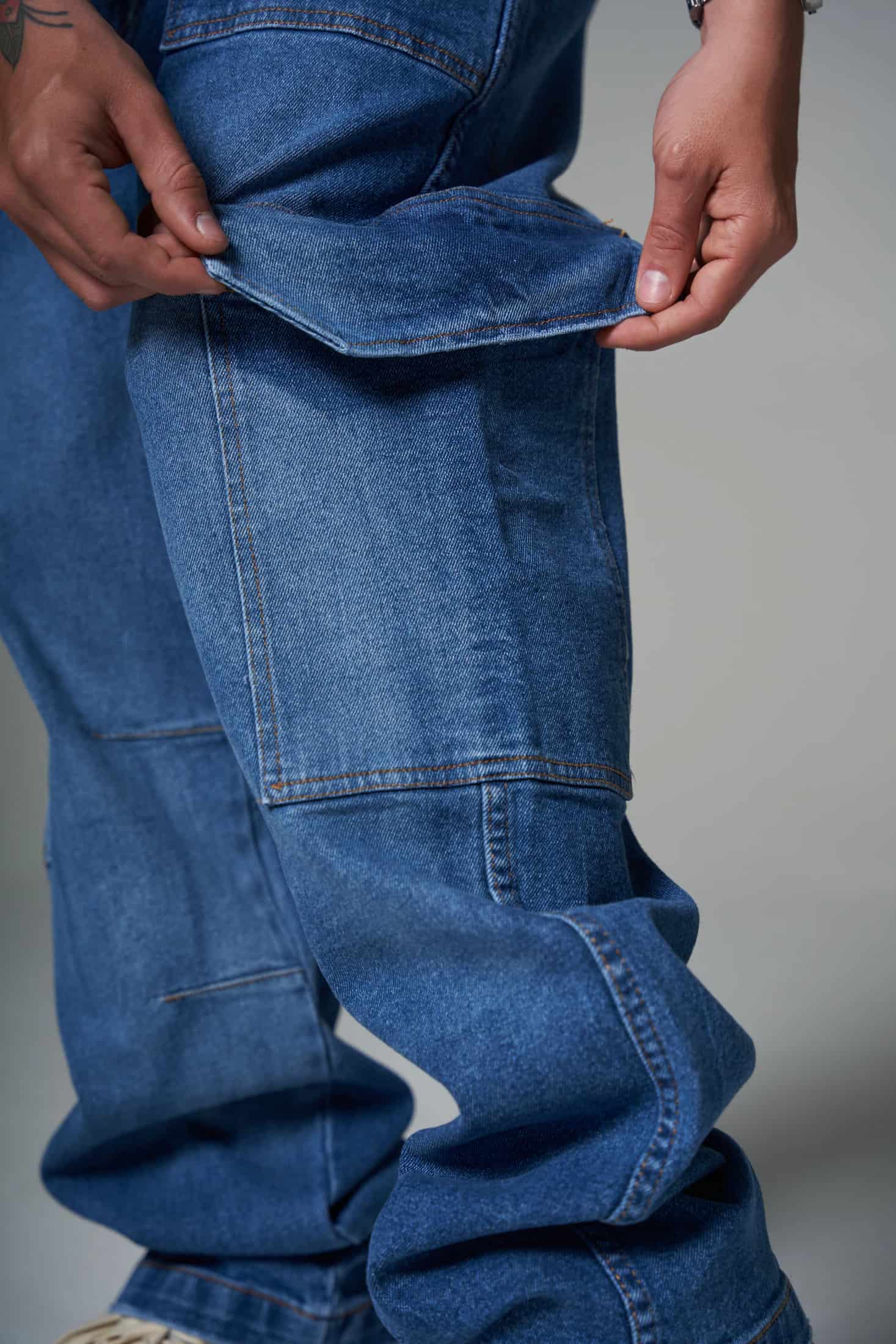 JEANS CARGO SAVAGE AZUL MEDIO 14495 - miniatura 3