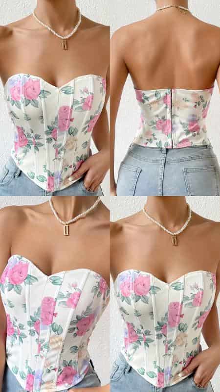BRALETTE FLORES FONDO BLANCO - miniatura 2