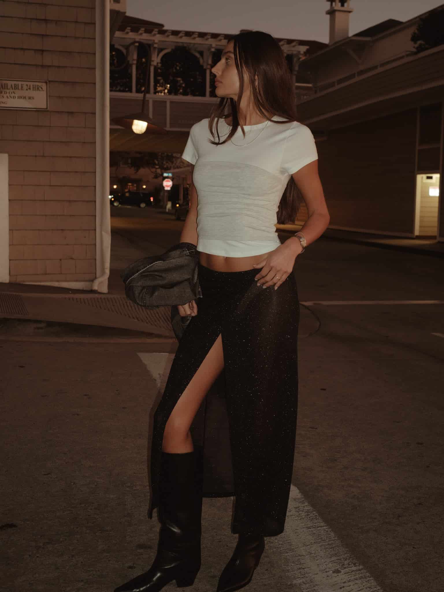 OVER LONG SKIRT - GLOSSY BLACK - miniatura 2