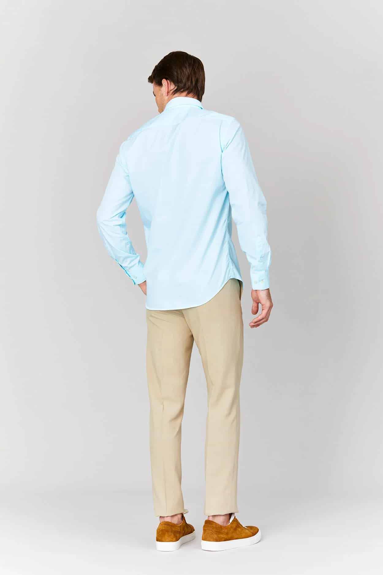 Men's cotton shirt turquoise muslin - miniatura 5