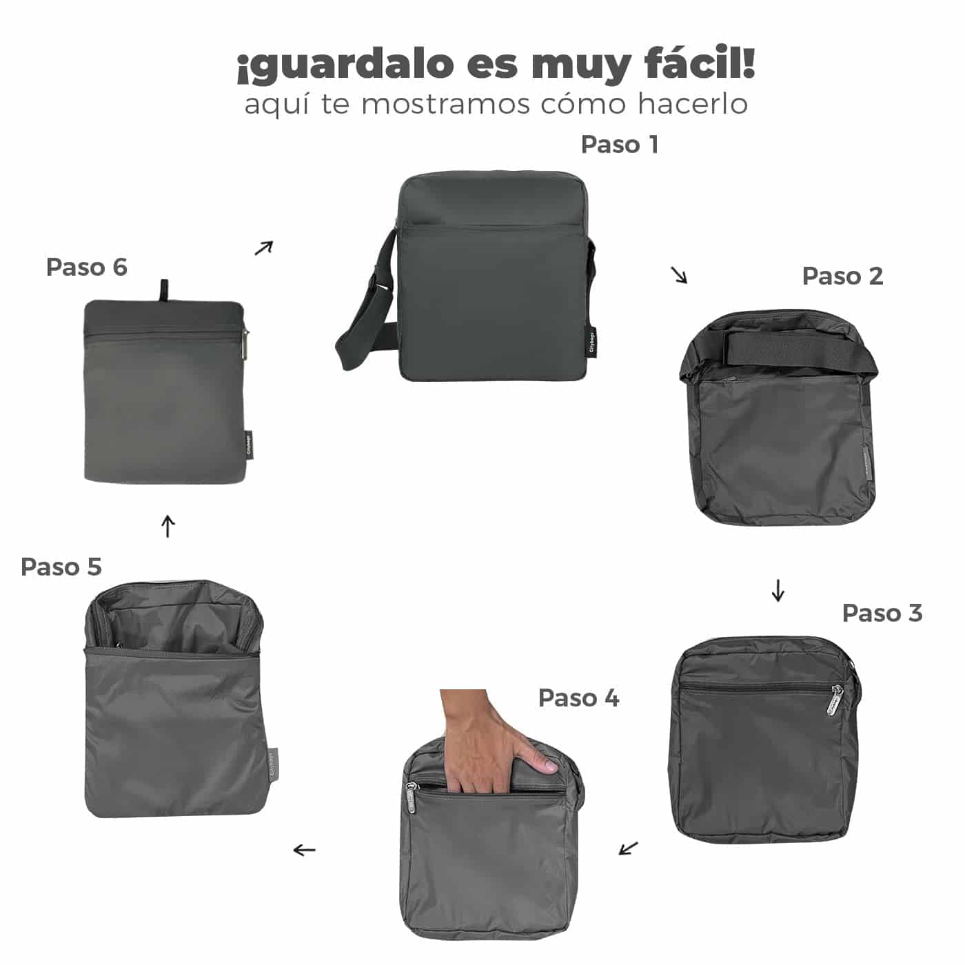 Bolso Manos Libres Viajero puffer Verde Militar - miniatura 6