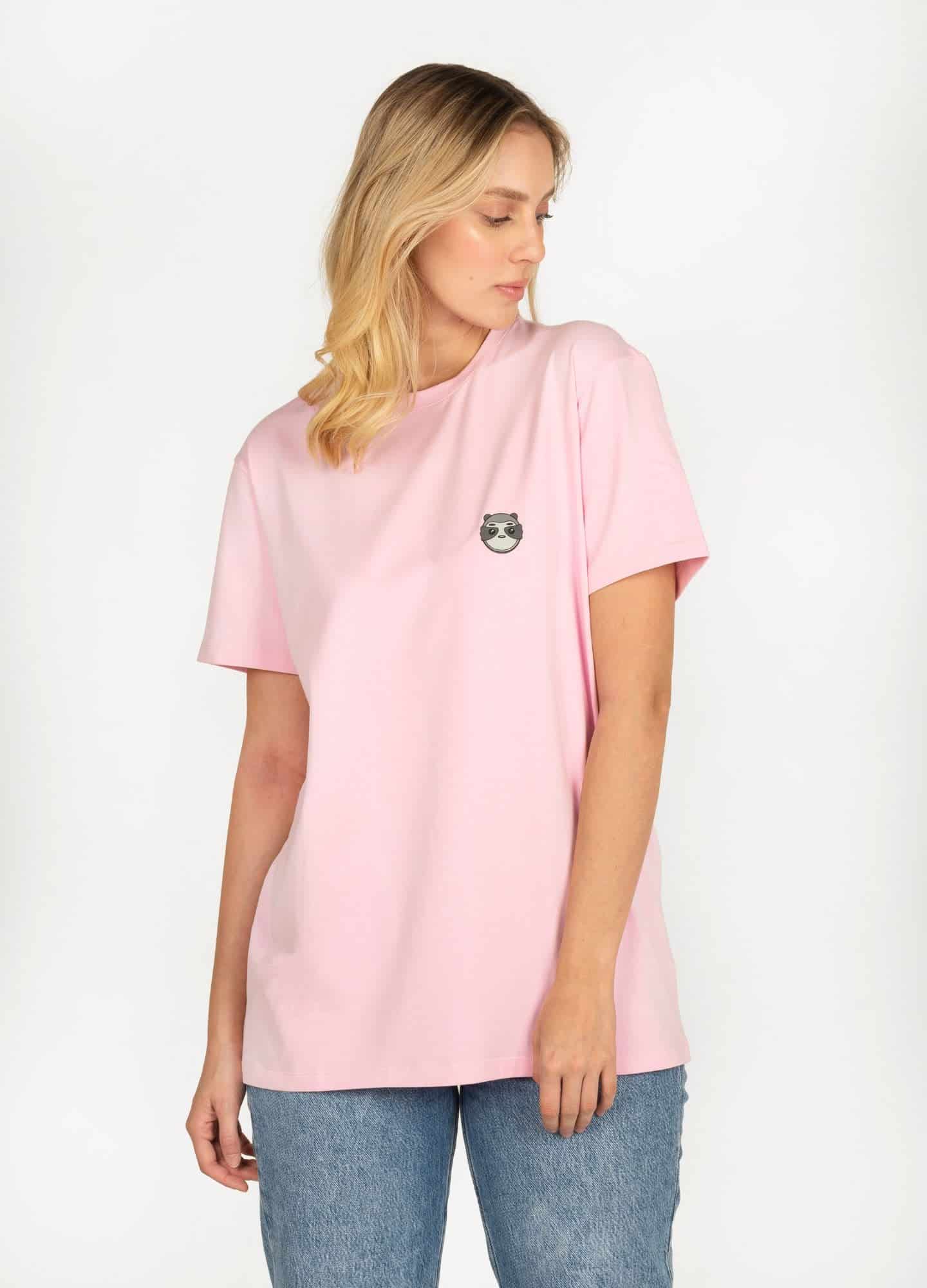 Basic Perezoso Camiseta Regular – Rosa - miniatura 1