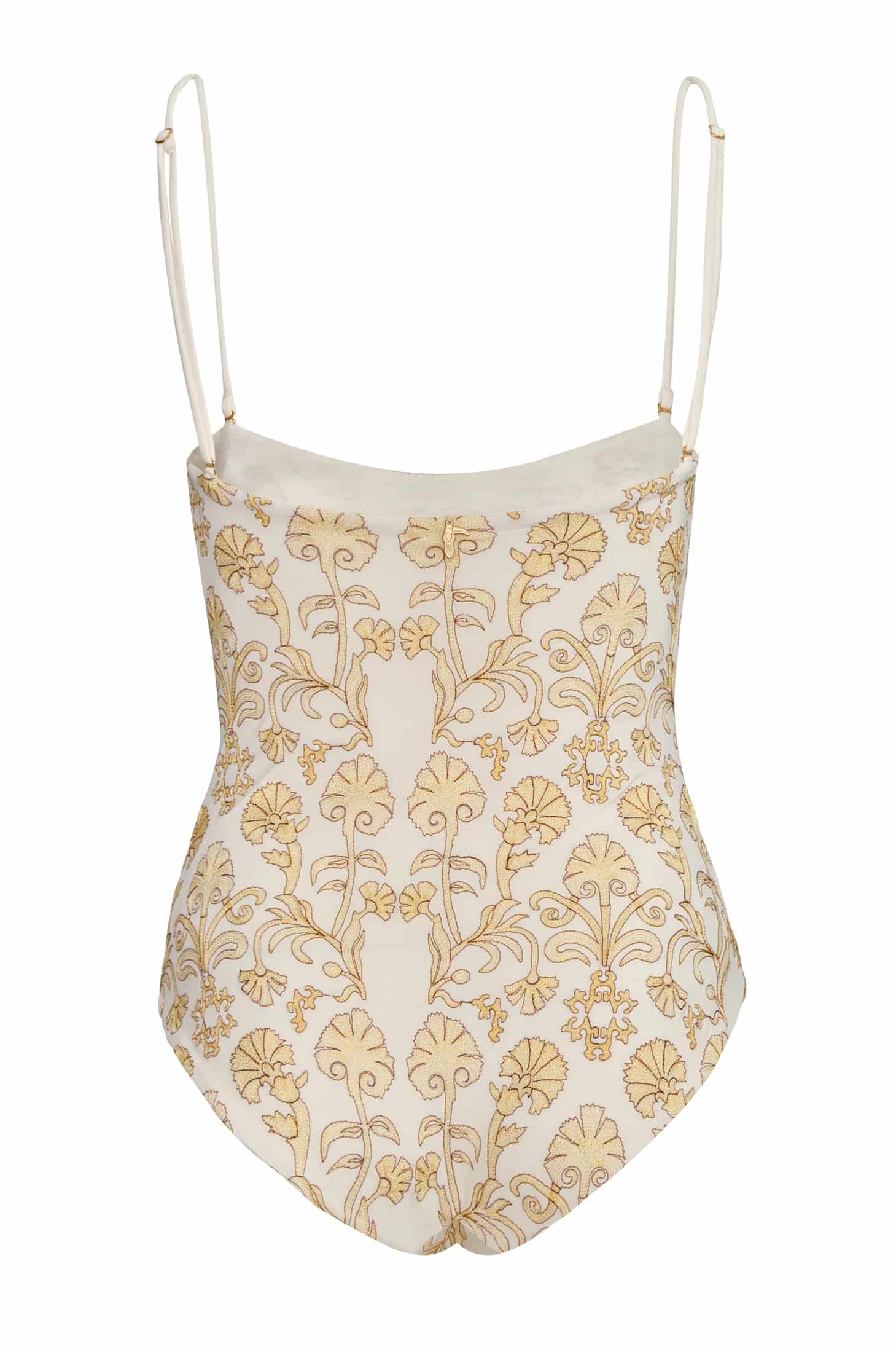 Esteros Embroidered One Piece / Yellow Flowers -Ivory - miniatura 3
