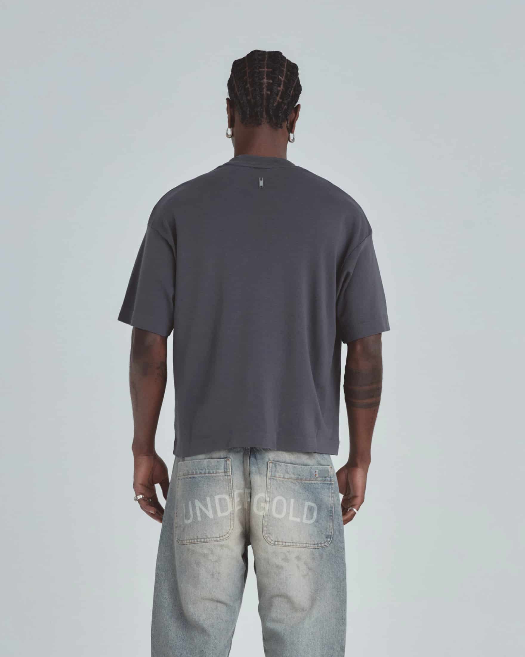 Line Basic Label Boxy Fit Tshirt Vintage Gray - miniatura 7