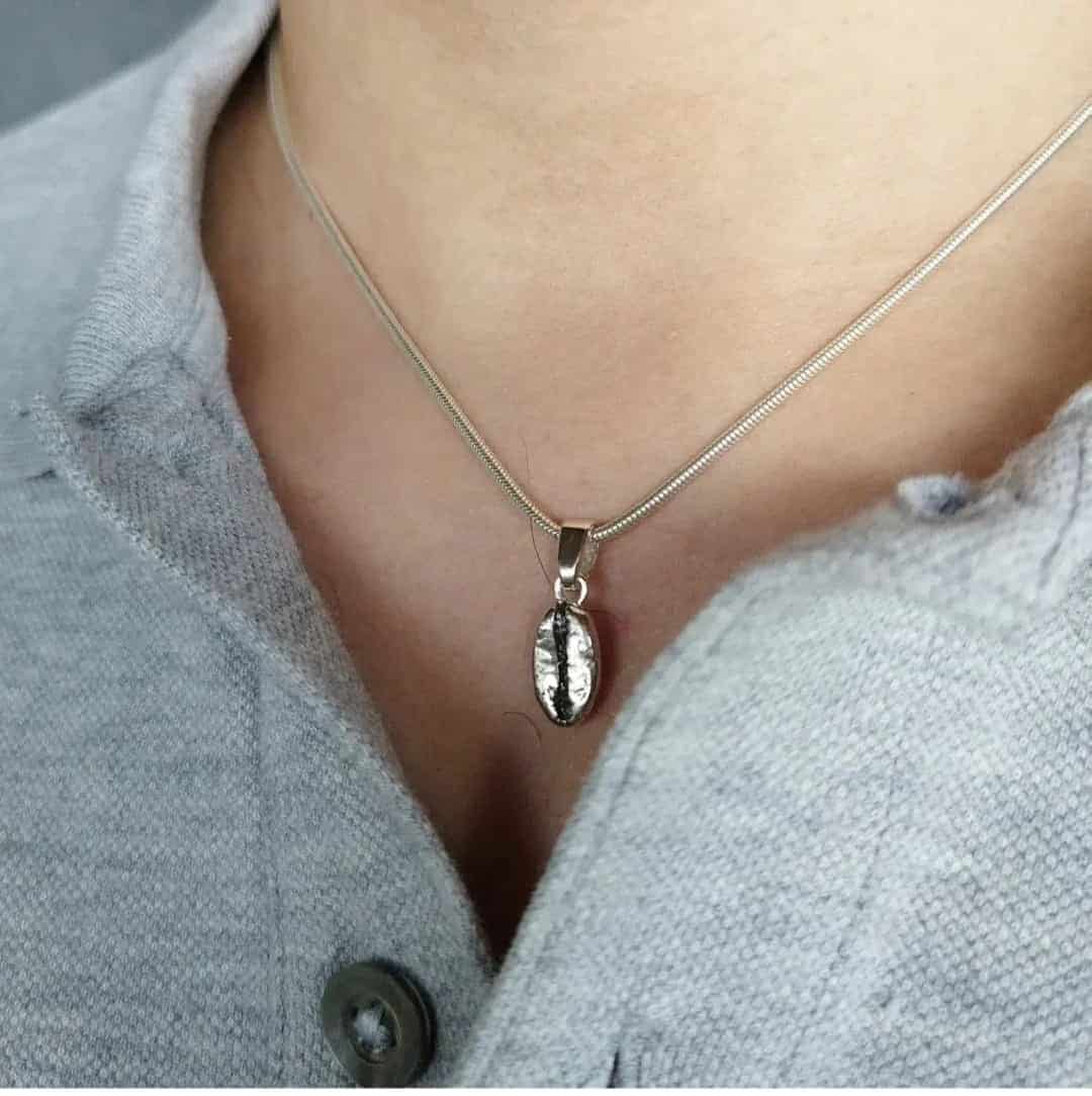 Dije Café Gesha en plata envejecida - miniatura 2
