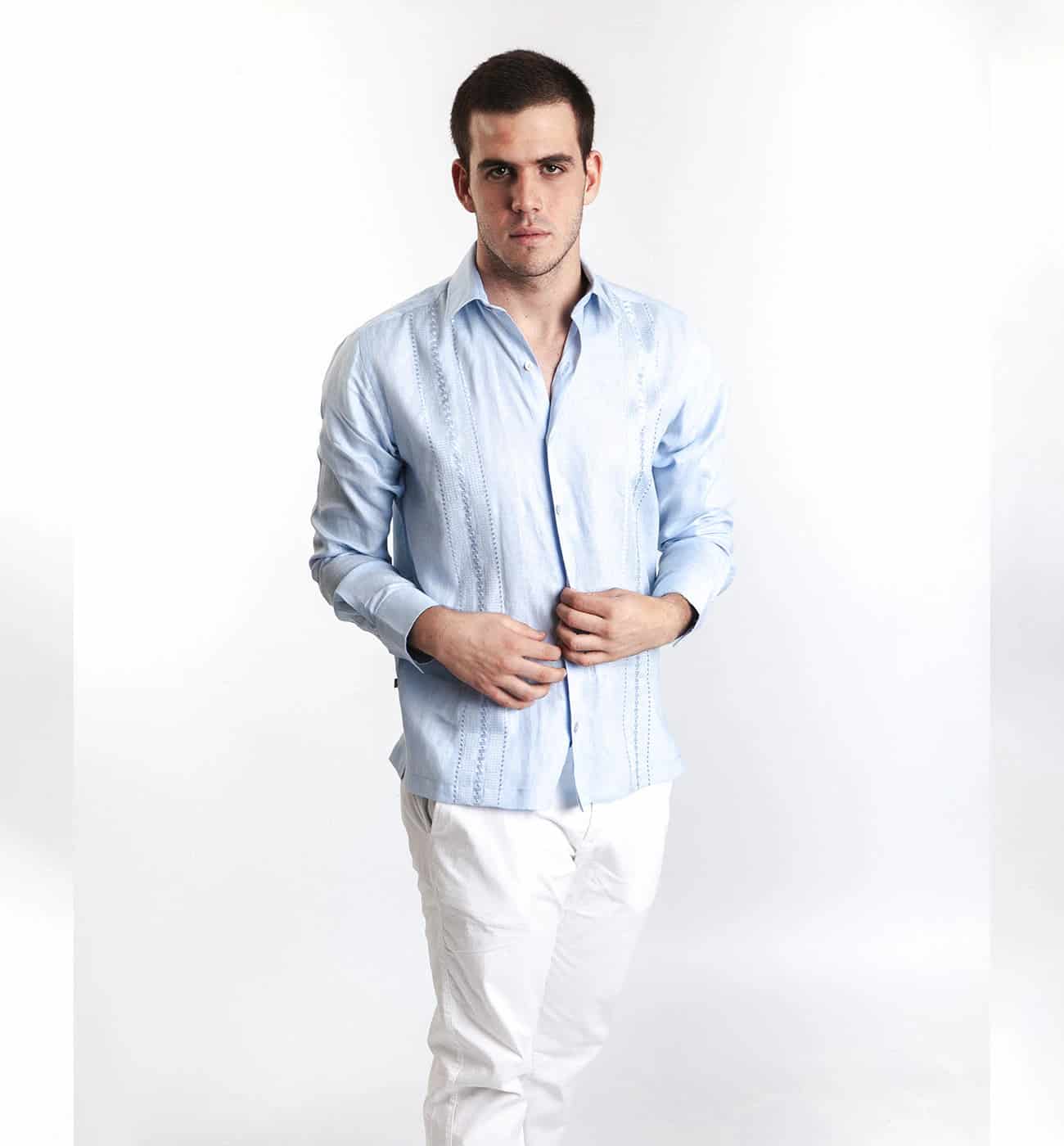 Guayabera Azul Claro - miniatura 1