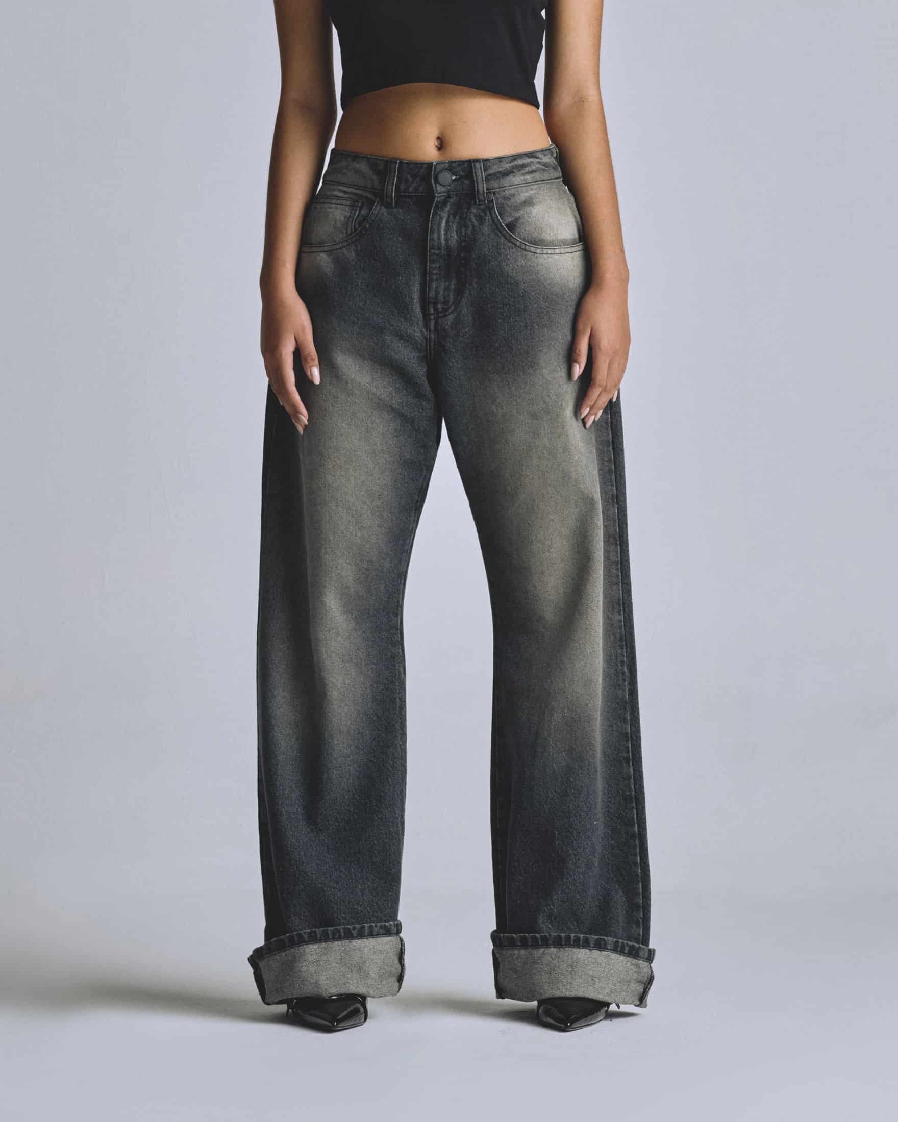 W Basics Undergold Wide Jean Dirty Black - miniatura 2