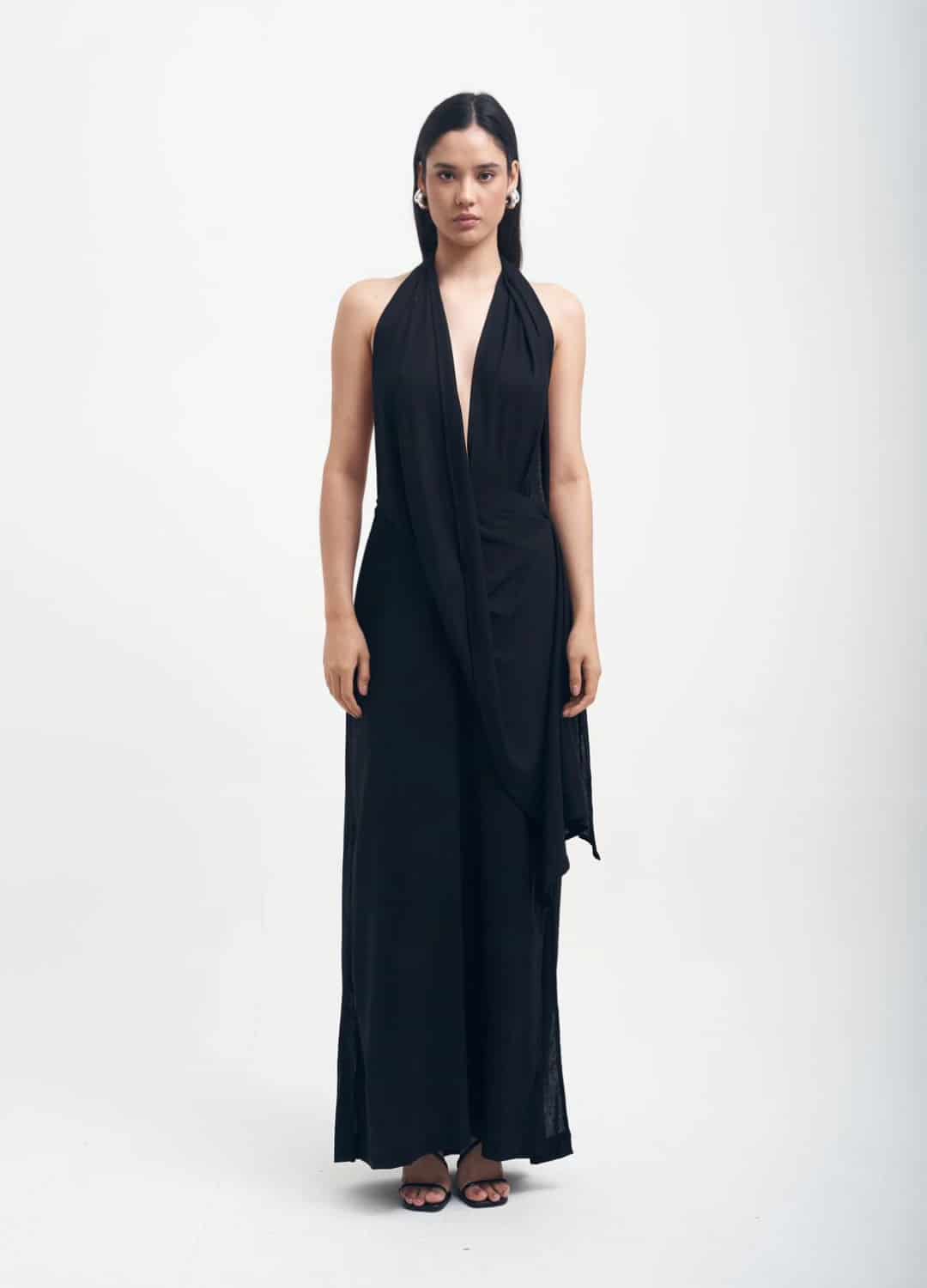 Vestido Maxi Torbellino Negro - miniatura 1