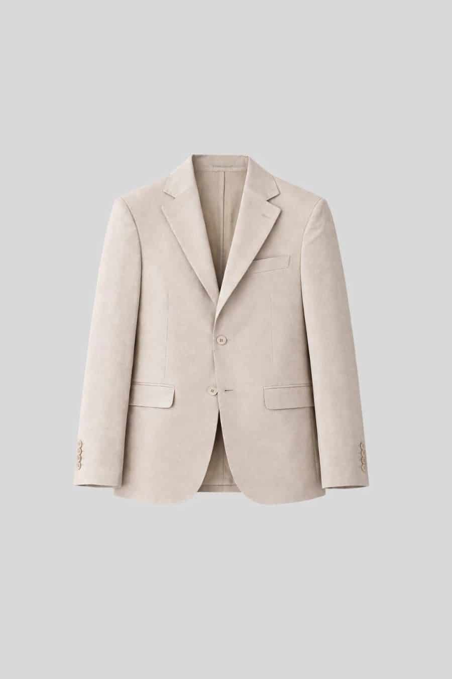 Men's mixed fabric beige vittorio set - miniatura 4