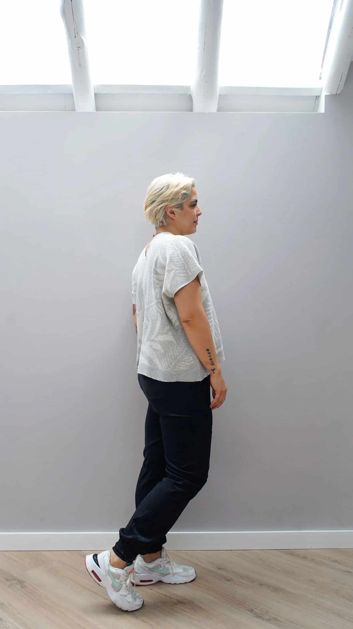 Blusa Palmas - gris claro y crudo - miniatura 7