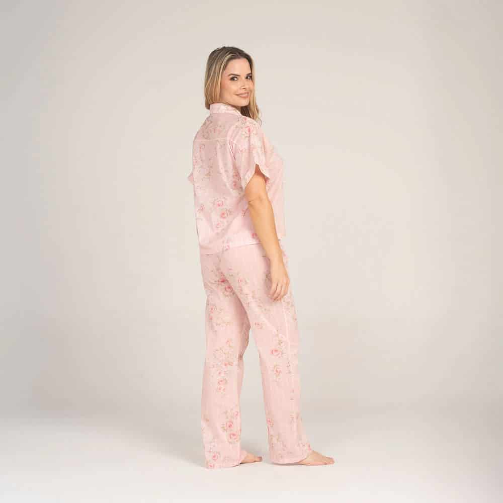 Conjunto de Pijama Pantalón Largo Estampado Mandarina. - miniatura 2