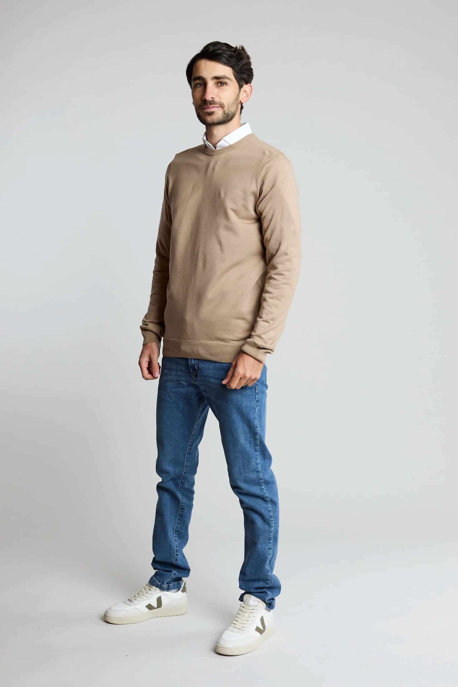 Sueter tejido básico beige - miniatura 3