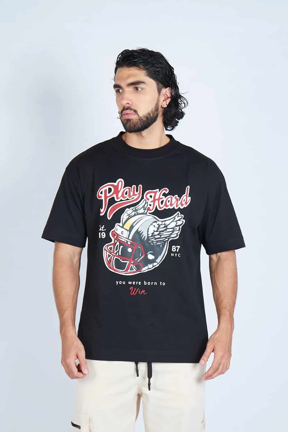 Camiseta oversize PLAY HARD NEGRO | DROP 03 | - miniatura 7