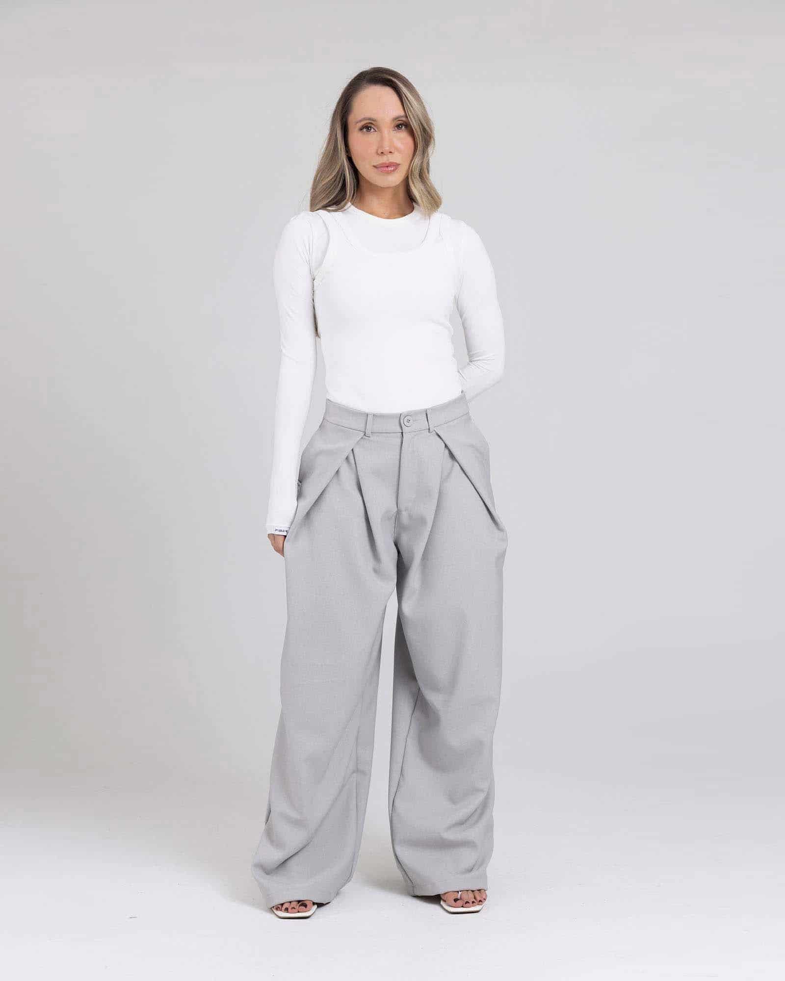 Pantalón wide motion gris claro flexi FIBER - miniatura 1