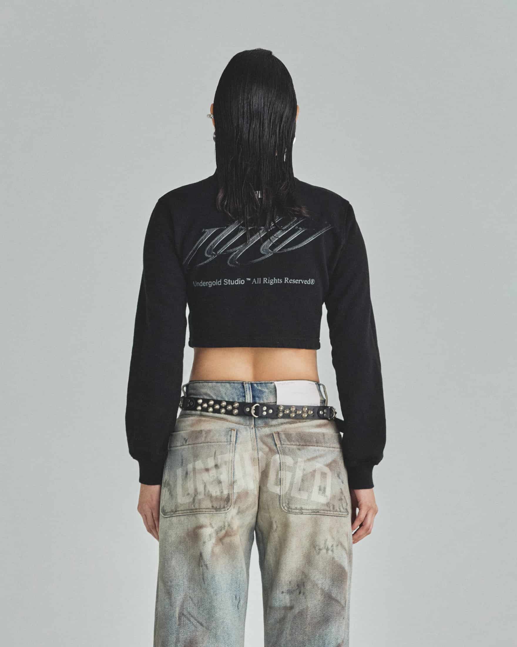 W Spring Unity Zip Up Slim Fit Crewneck Black - miniatura 7