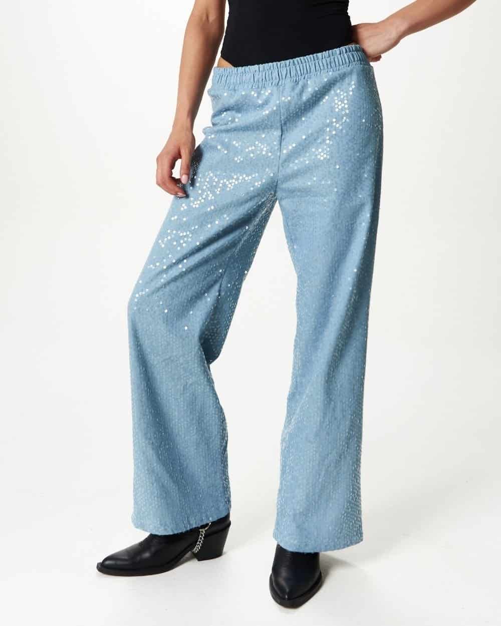 DENIM GLITTER PANTS - miniatura 1