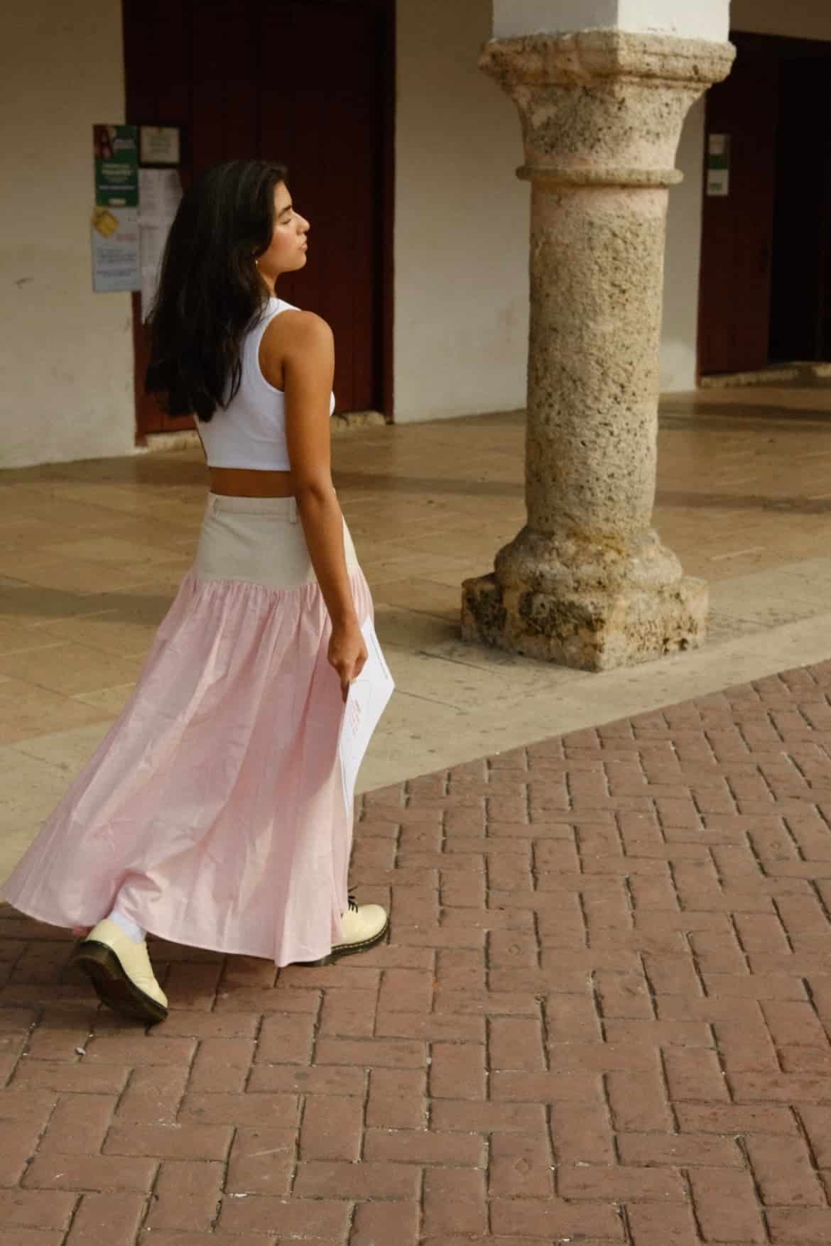 SAND STRIPE SKIRT (ROSA) - miniatura 3