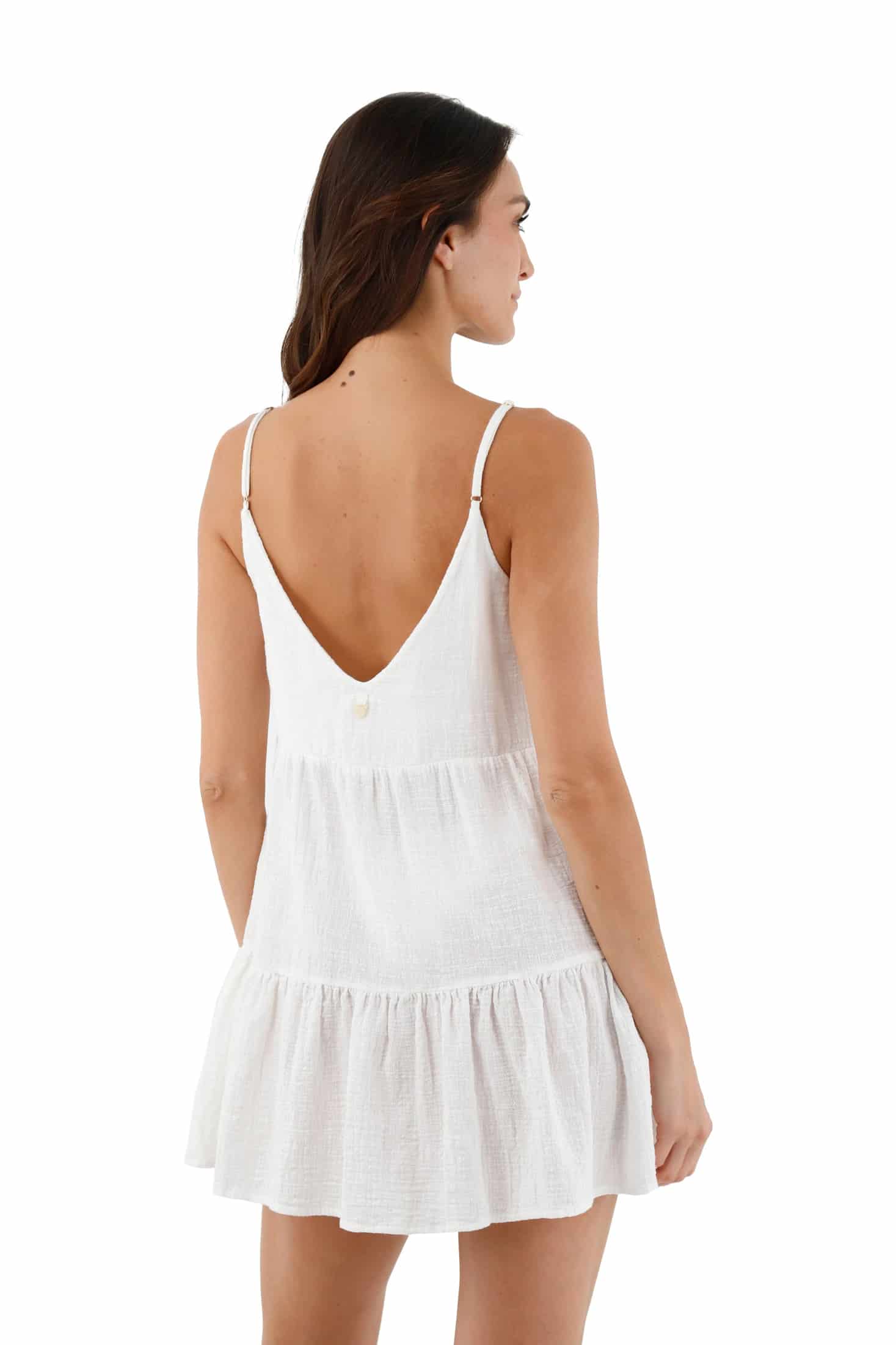 Textured Eco White Kanesu Dress - miniatura 2