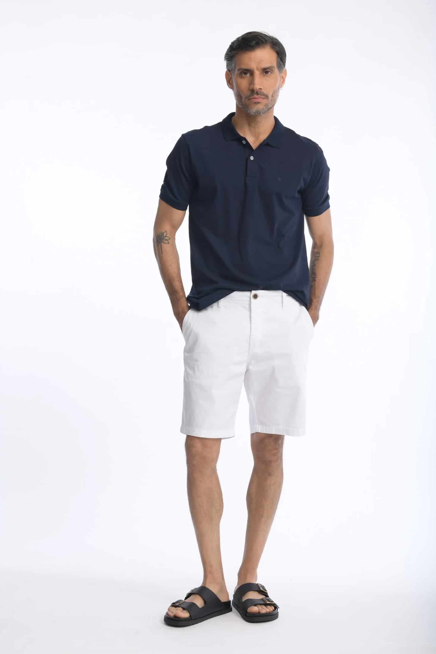 Camiseta Polo 100% Algodón Slim Azul Navy - miniatura 6