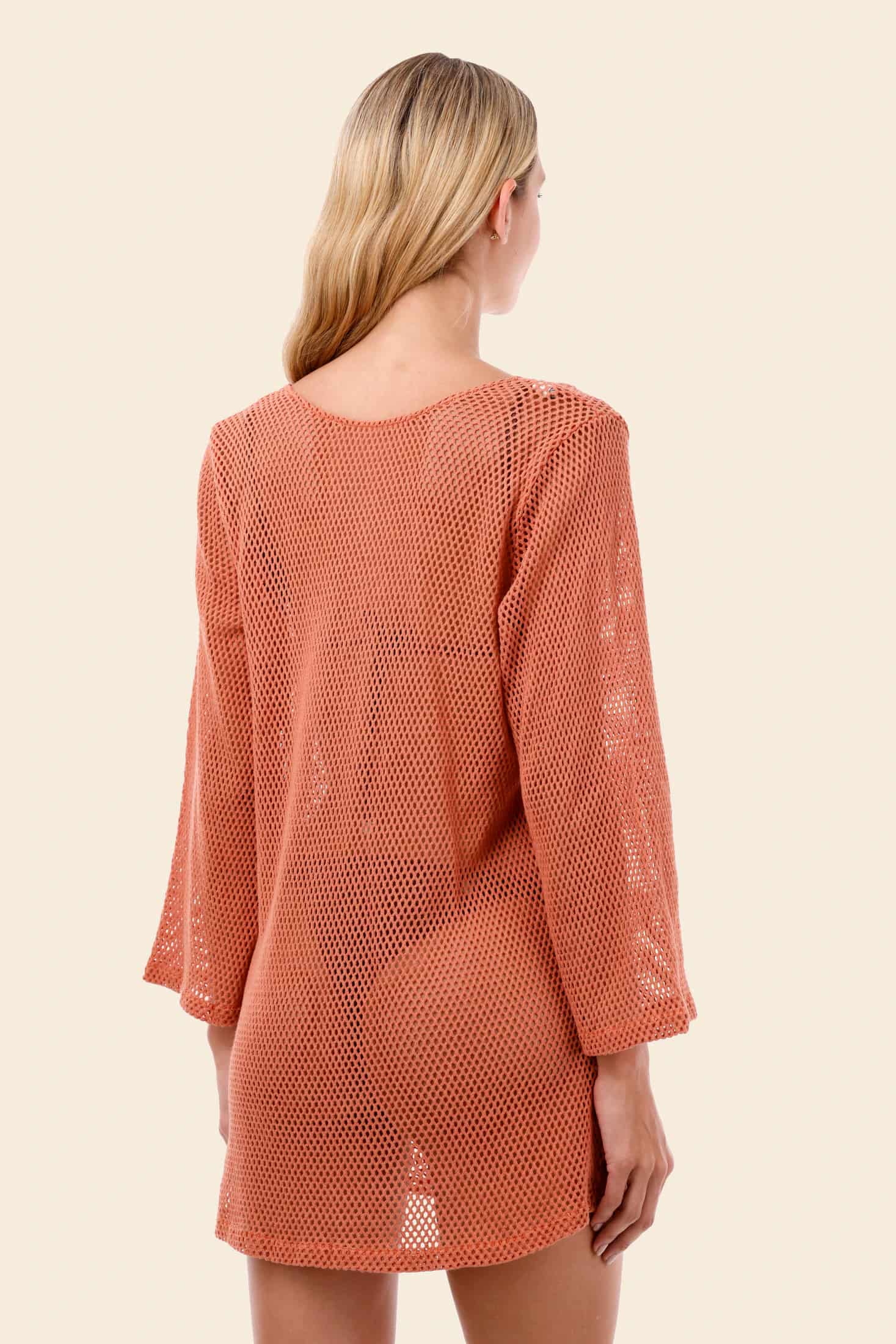 Salmon Mesh Malla Apogeo Dress - miniatura 2