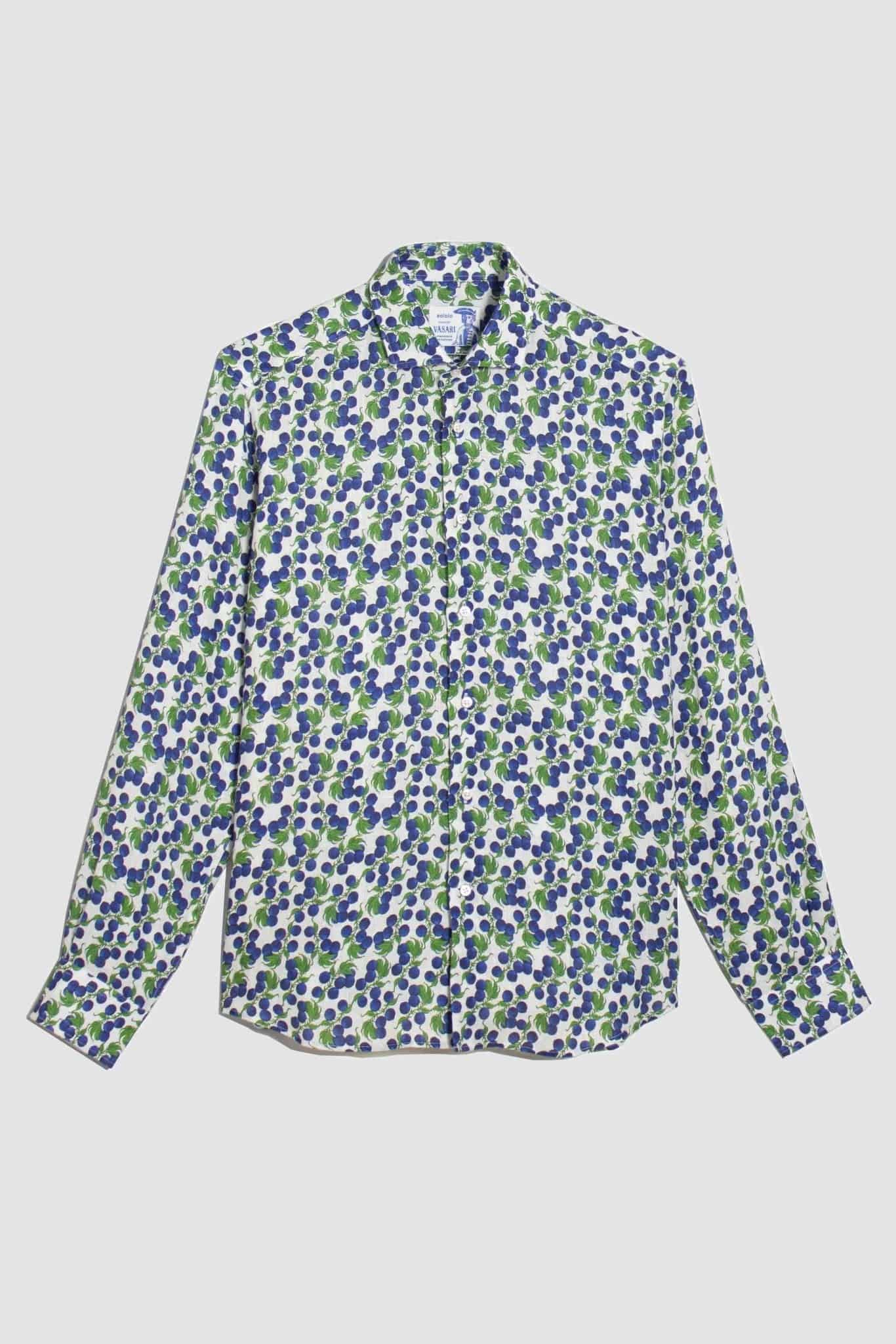 Men's linen shirt navy gooseberry - miniatura 1