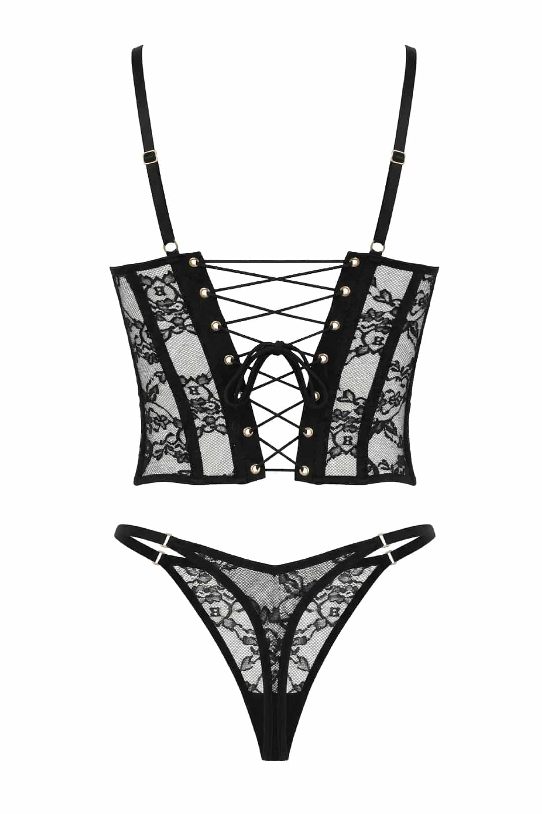 SET CORSET BERRY NEGRO - miniatura 11