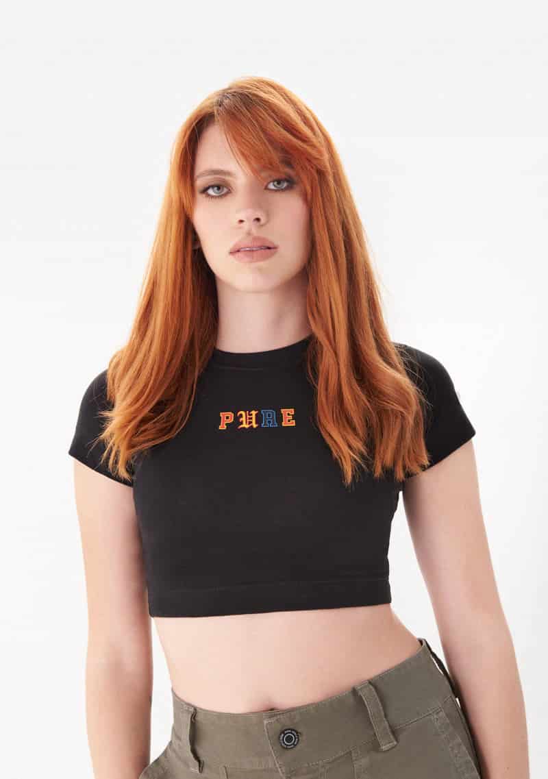 College Black Crop top - miniatura 2
