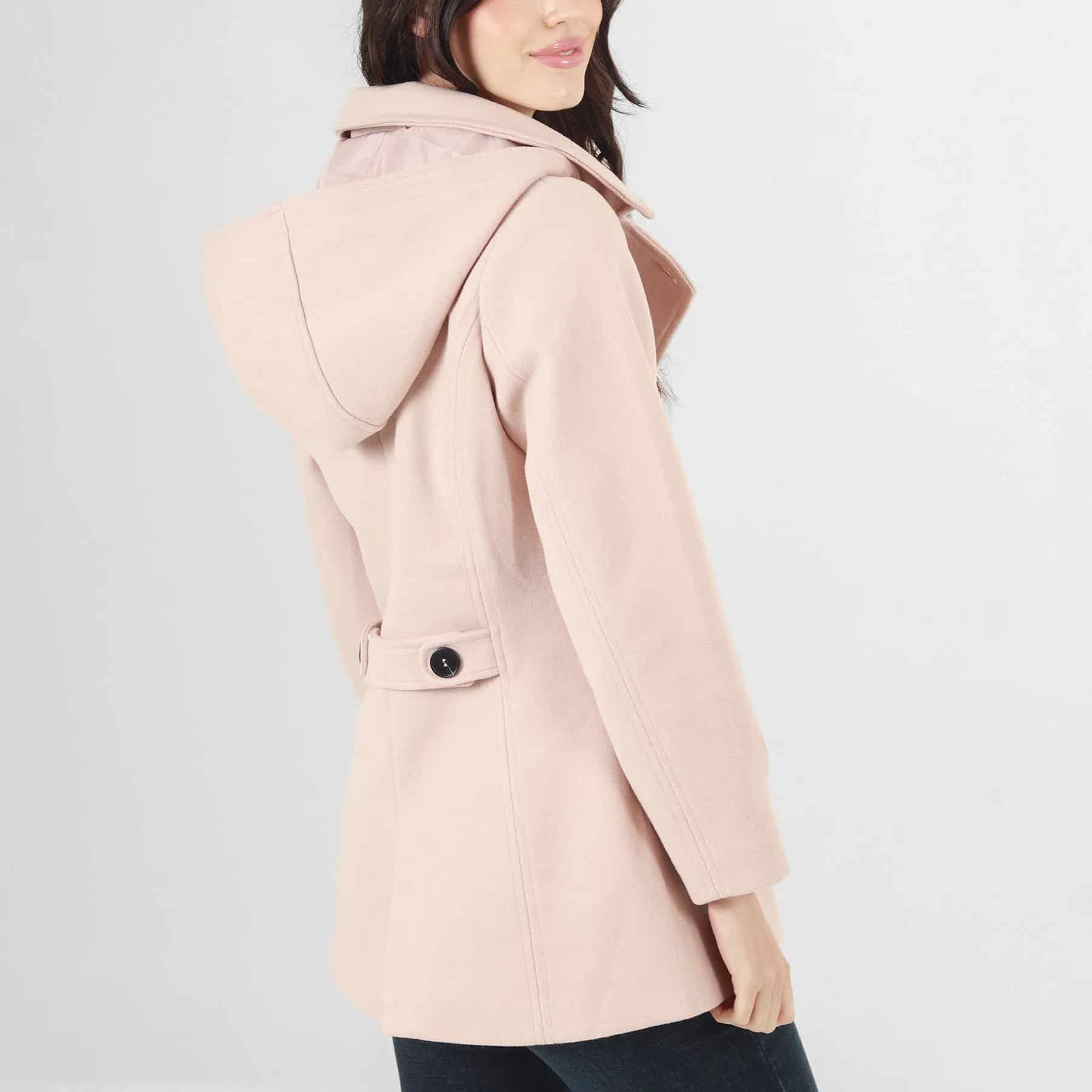 Chaqueta abrigo trench cruzado cuello solapa con capucha - miniatura 13