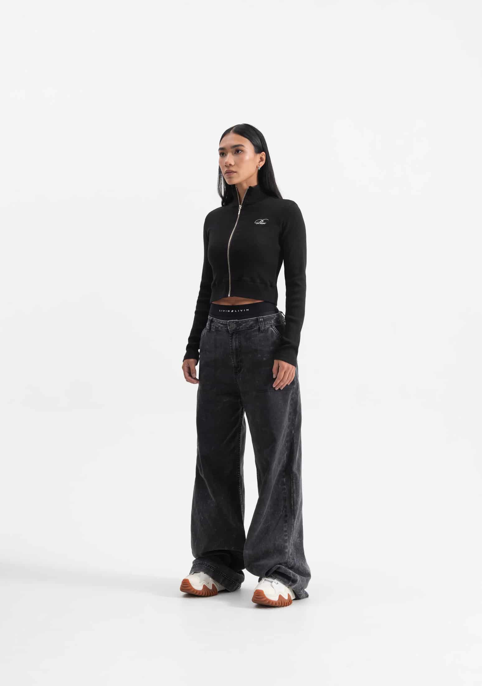 Knockout Woman Black Zip Jacket - miniatura 5